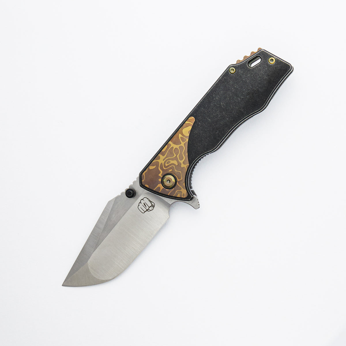 J-Cape V4 - CPM 20CV Blade - Black Titanium Handle - Mokume Accents