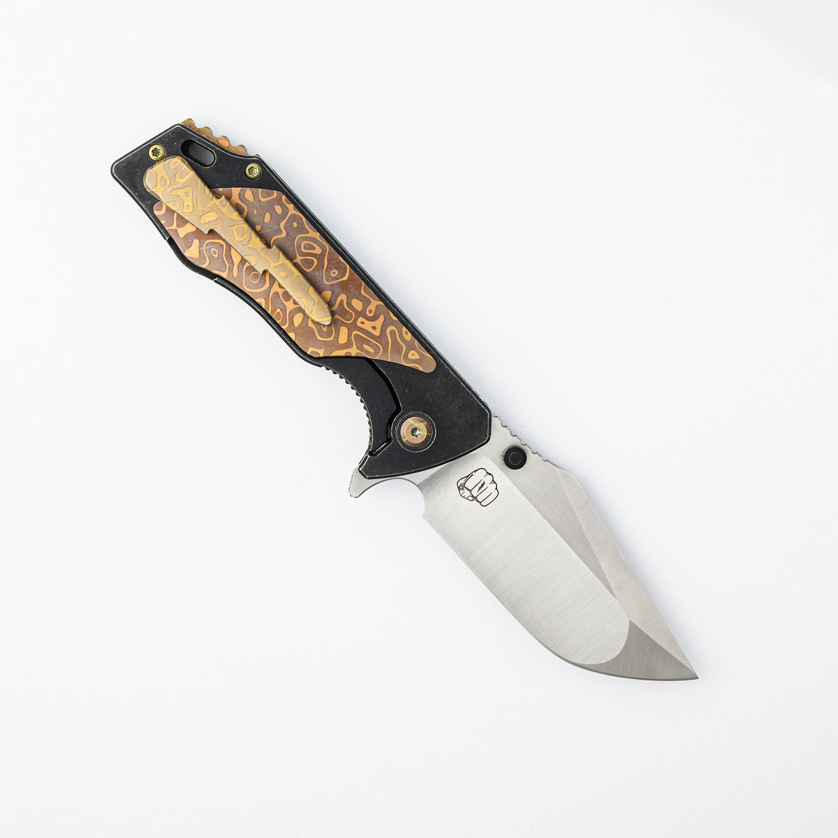 J-Cape V4 - CPM 20CV Blade - Black Titanium Handle - Mokume Accents