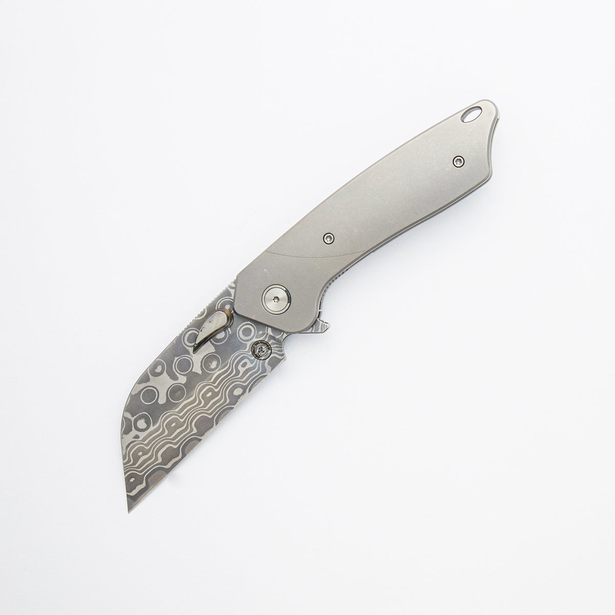Boomslang - Stonewashed Titanium Handle - XHP Core Raindrop/Acid Blade