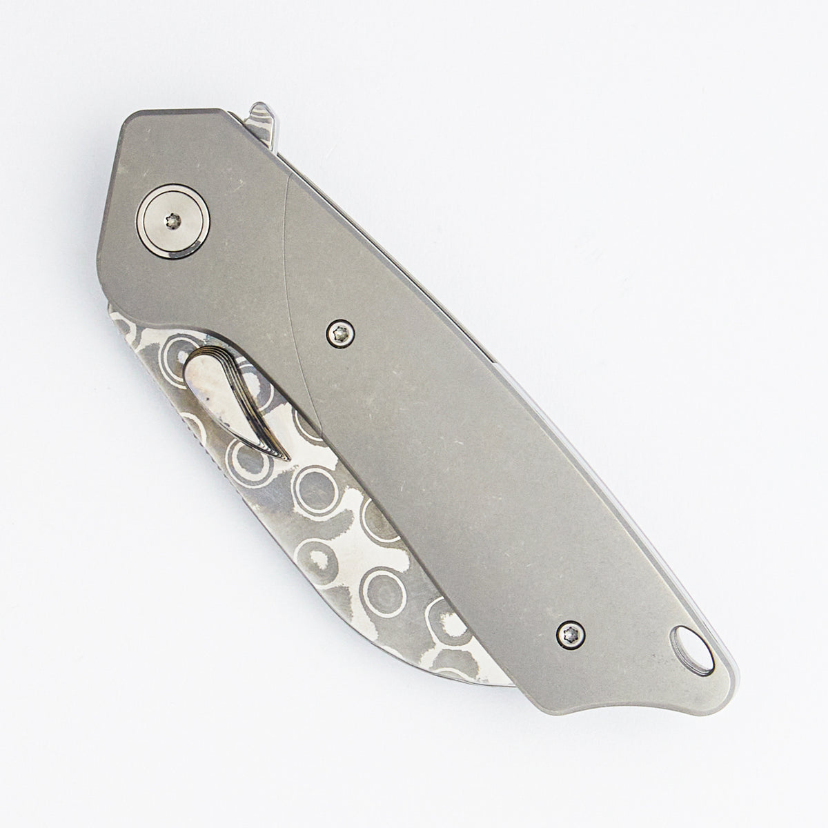 Boomslang - Stonewashed Titanium Handle - XHP Core Raindrop/Acid Blade