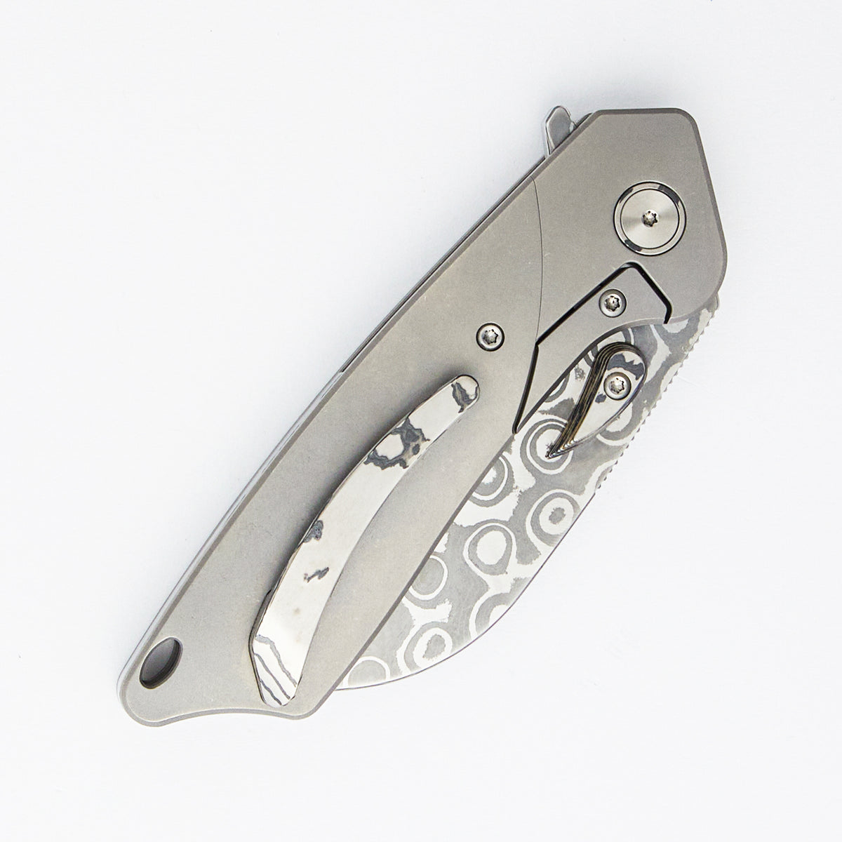 Boomslang - Stonewashed Titanium Handle - XHP Core Raindrop/Acid Blade