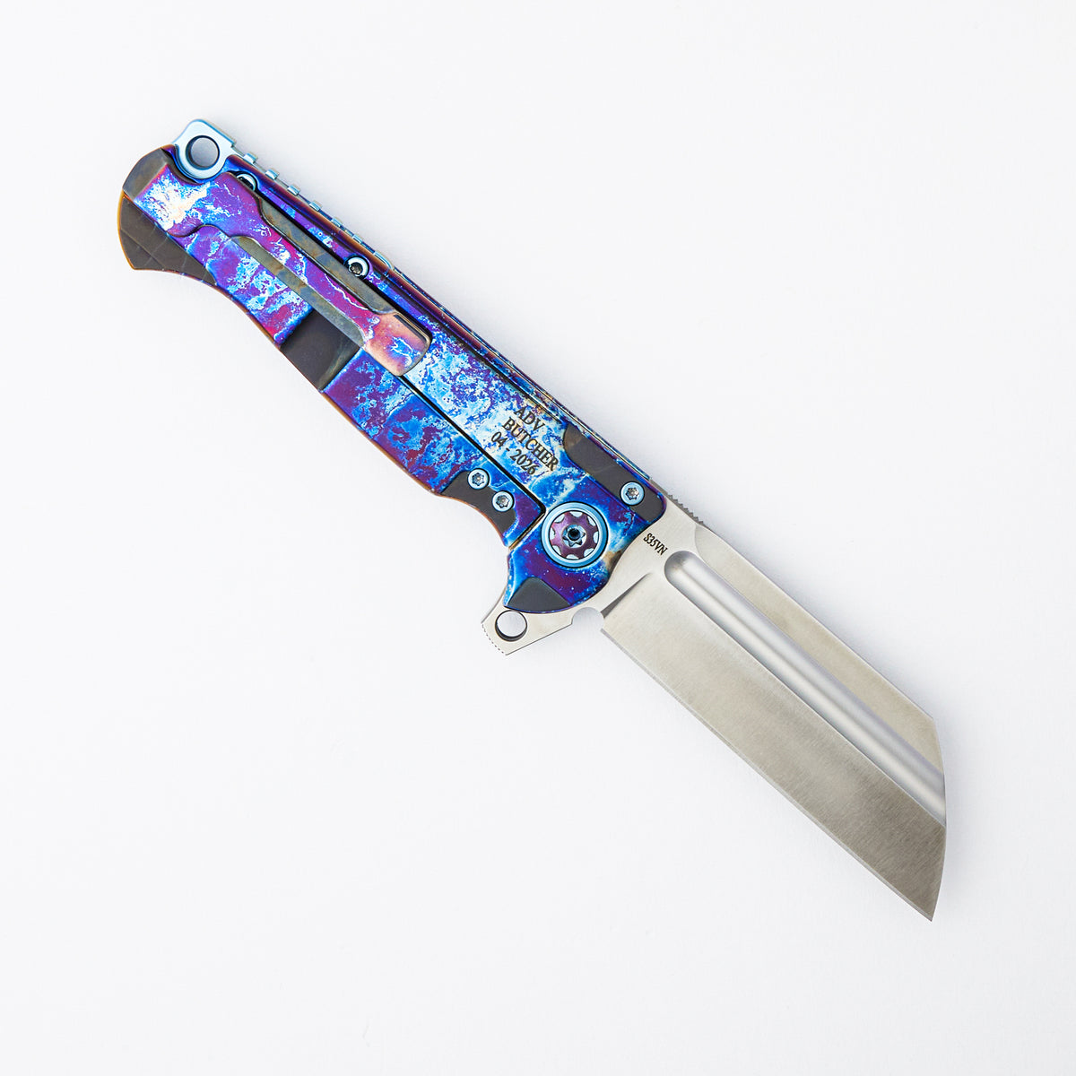 Mini Butcher 2014 - S35VN Blade - Custom Anodized Titanium Handle
