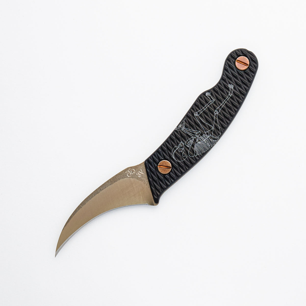 Elvia V3 - CPM-3V Blade - Sneakreaper Engrave - Black Aluminum
