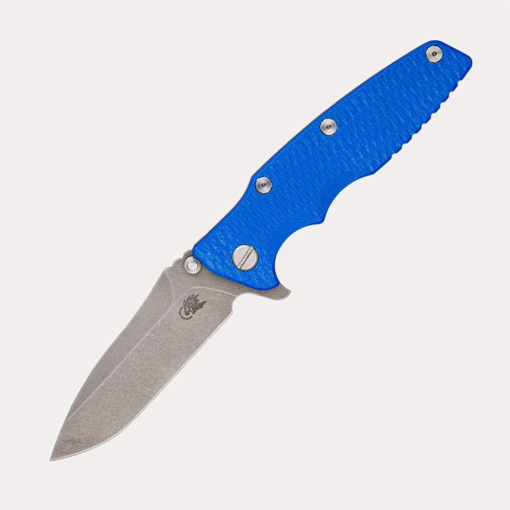 Hinderer Knives Eklipse 3.5″ – Swedged Spear – Tri-Way – Working Finish – Blue G10