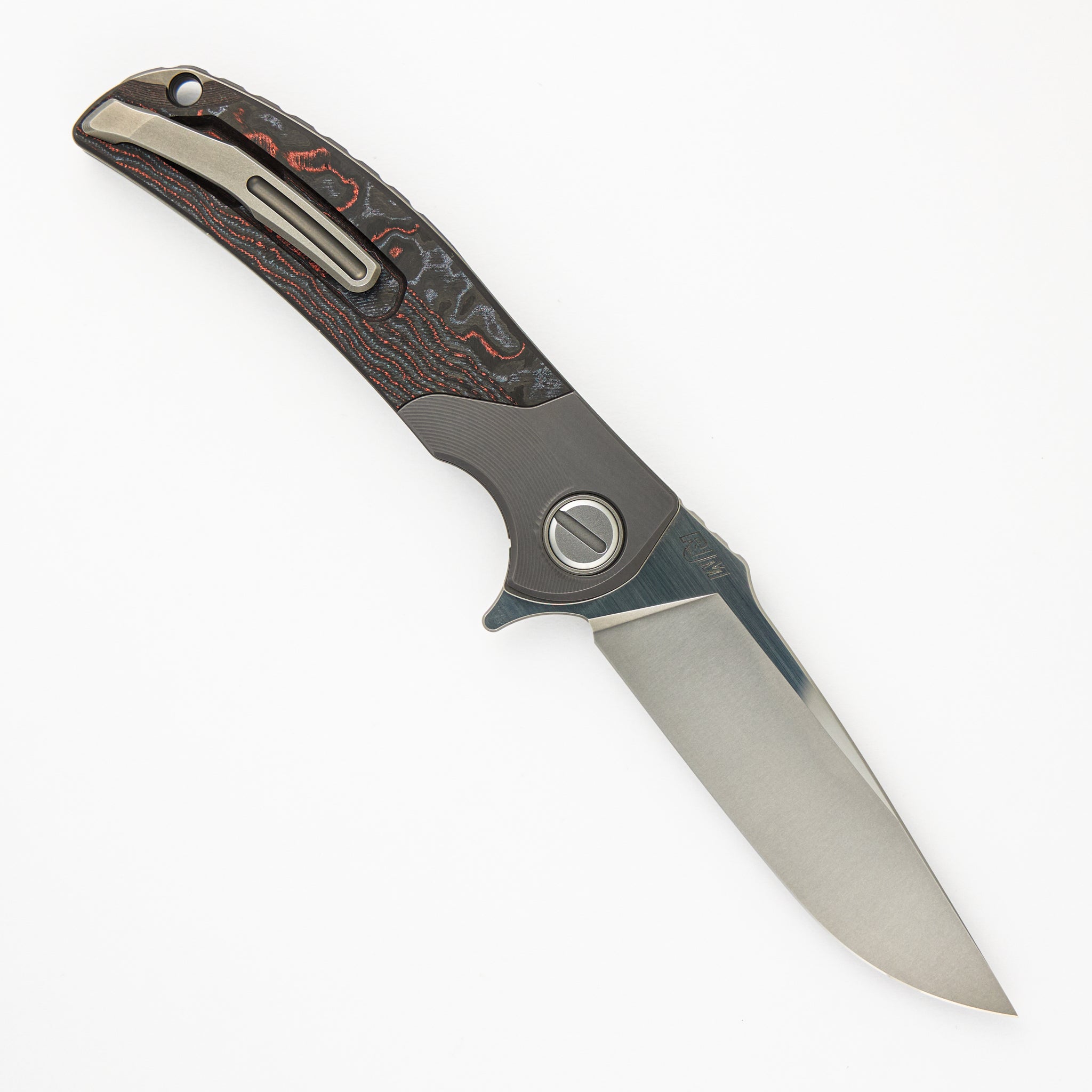 Shirogorov "Limited Edition" RJ Martin Design RQ36 - TItanium/Lava & Ash CaboTi Handle - S110V Blade - SRRBS