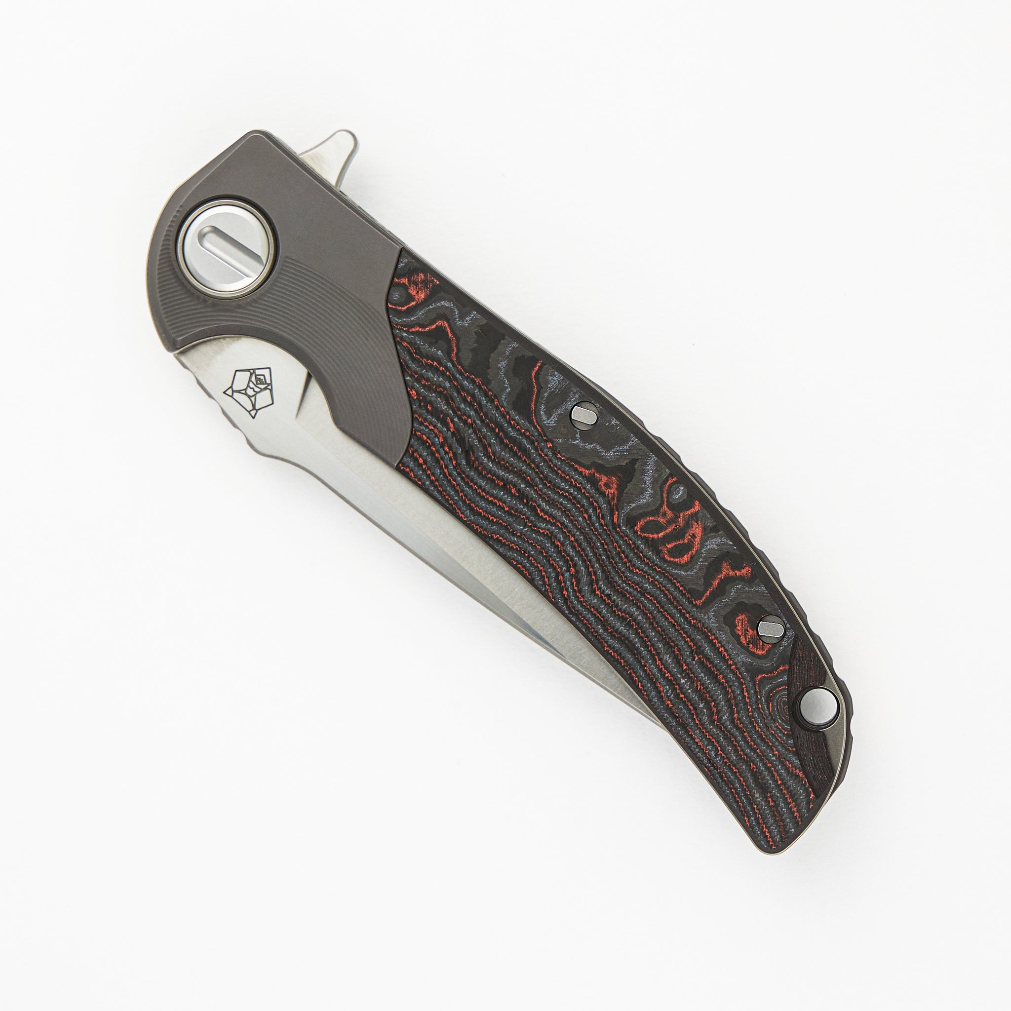 Shirogorov "Limited Edition" RJ Martin Design RQ36 - TItanium/Lava & Ash CaboTi Handle - S110V Blade - SRRBS