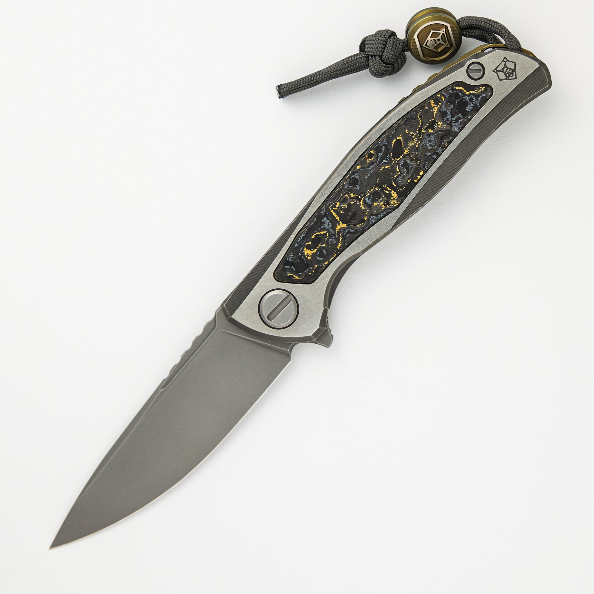 Shirogorov F95NL Gen. 5 - Blade Show Exclusive 2024 - M390 Blade - Titanium Handle - Golden Spark TechnoCarbo Inlays - MRBS