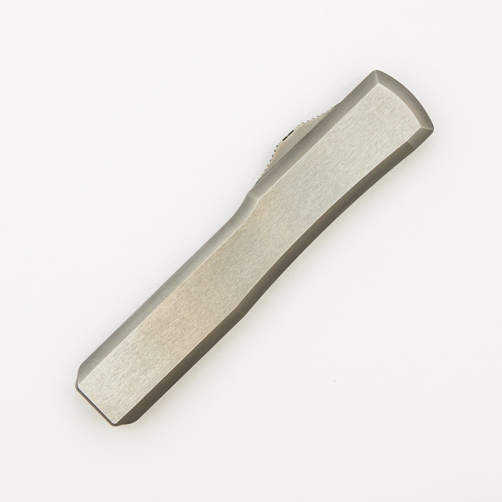 Marfione Custom Knives Ultratech - Hellhound Tanto Mirror Polish - Two-Tone Double Vapor Blast Stainless Steel W/ Ringed Blue HW S/N 005