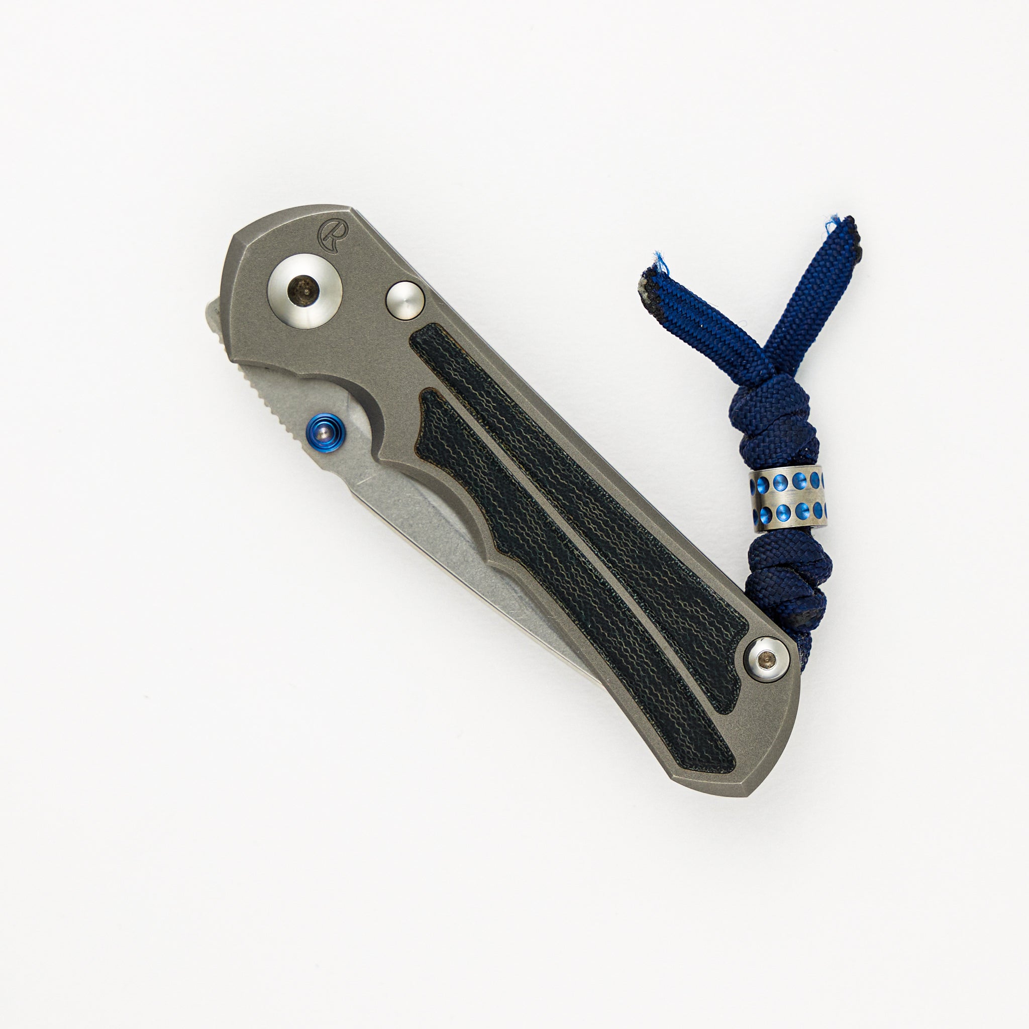 Small Inkosi - Blue Denim Micarta Inlays - Glass Blasted - Drop Point CPM S45VN Blade