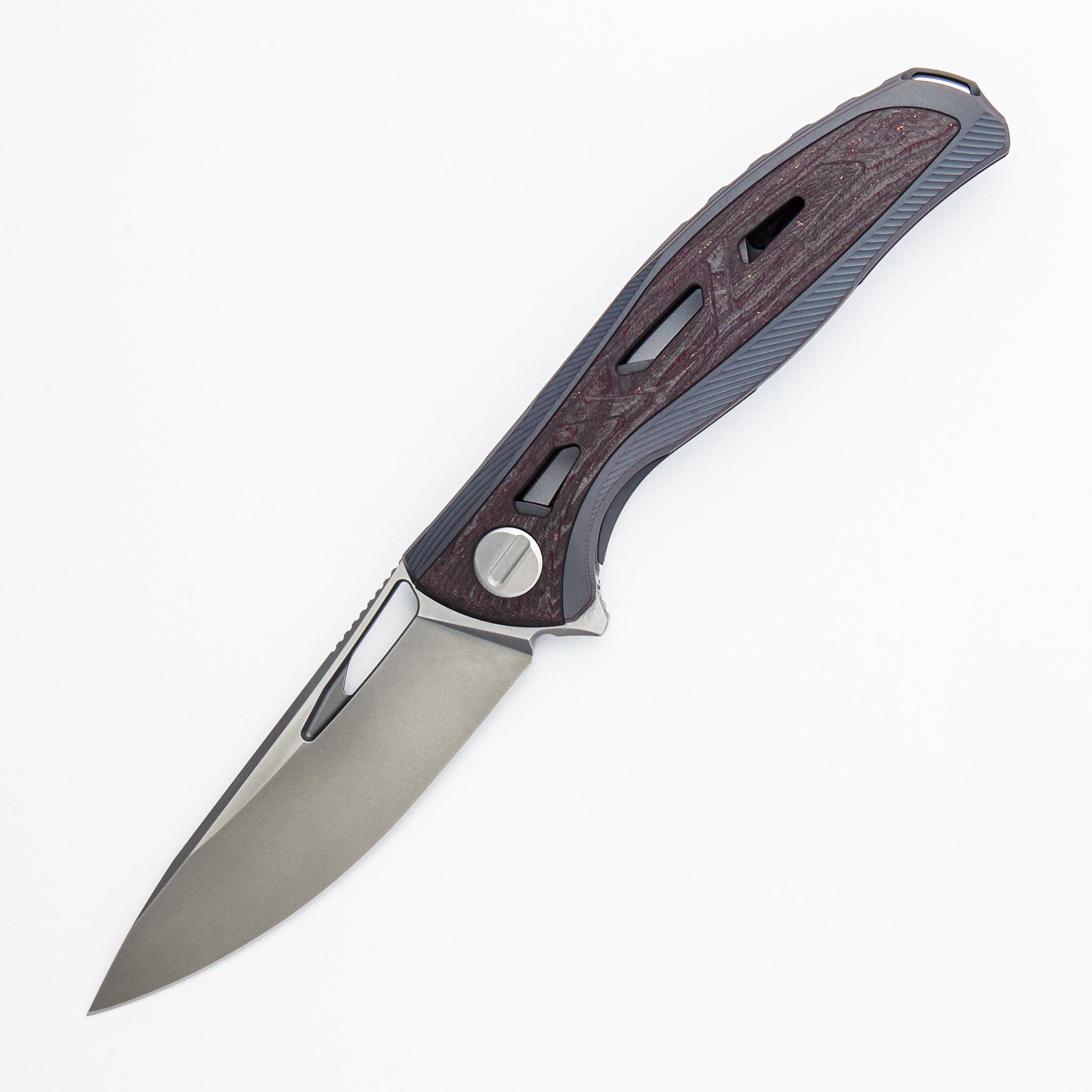 DualX Custom Division - MagnaCut Blade - Titanium/"Red Nebula" CarboTi Handle - SRRBS