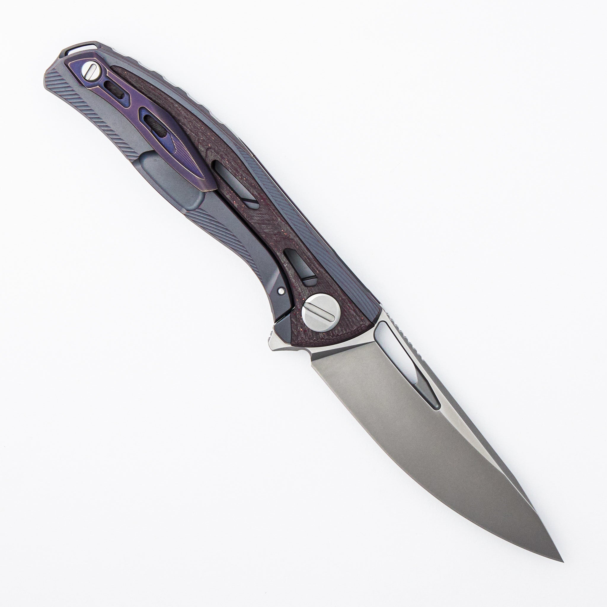 DualX Custom Division - MagnaCut Blade - Titanium/"Red Nebula" CarboTi Handle - SRRBS