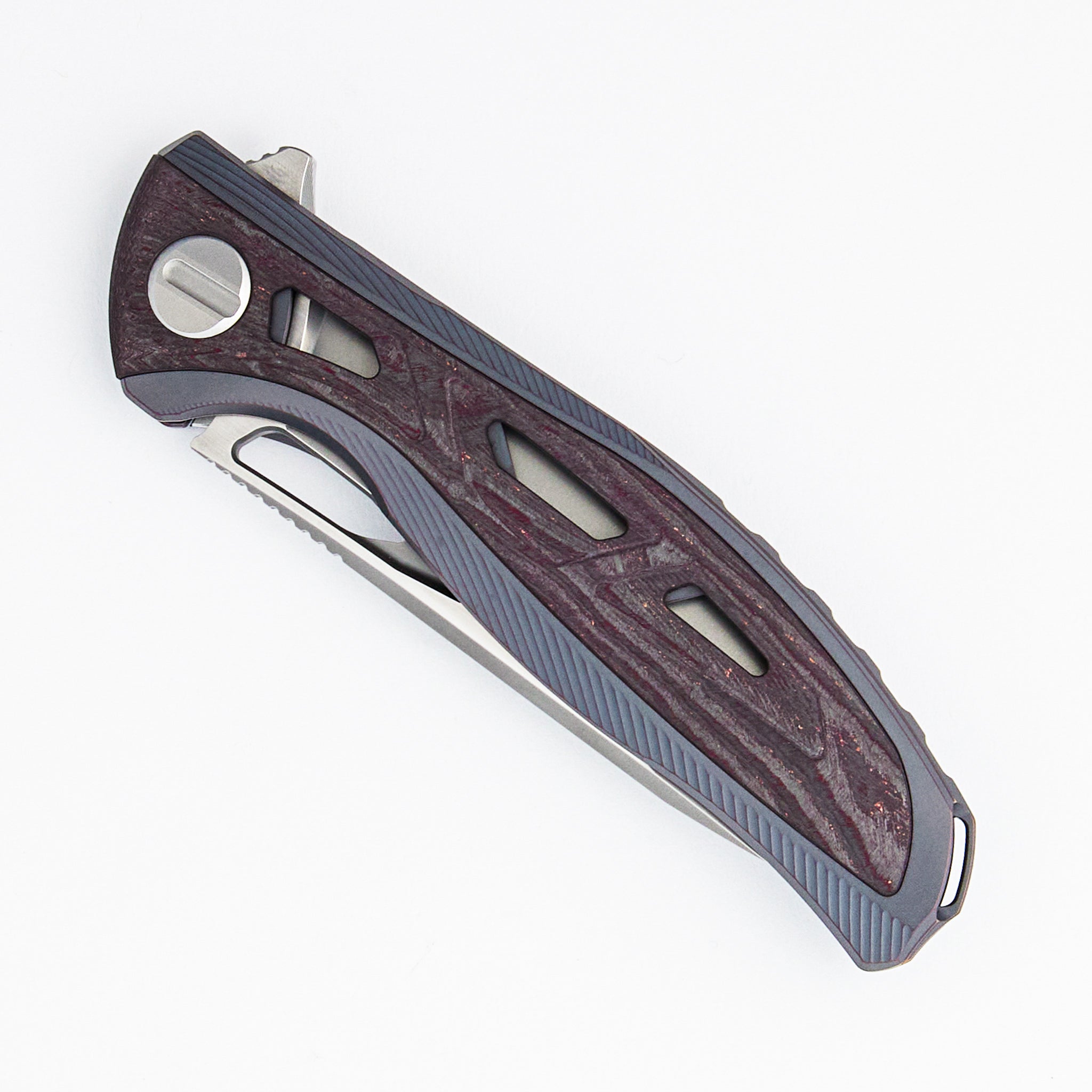 DualX Custom Division - MagnaCut Blade - Titanium/"Red Nebula" CarboTi Handle - SRRBS