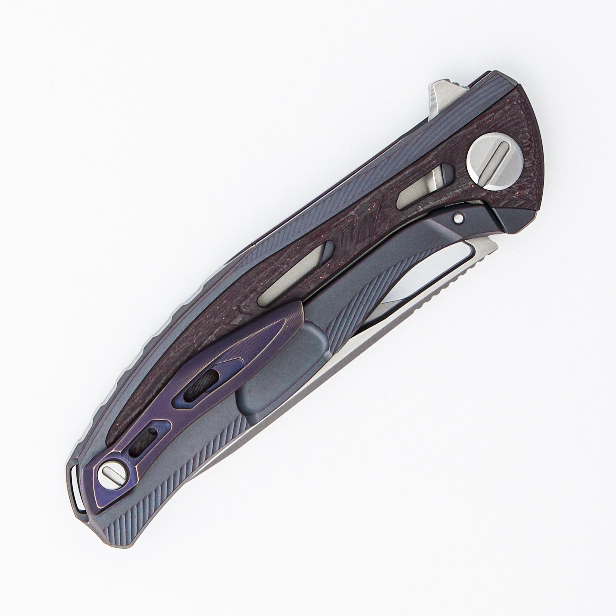 DualX Custom Division - MagnaCut Blade - Titanium/"Red Nebula" CarboTi Handle - SRRBS
