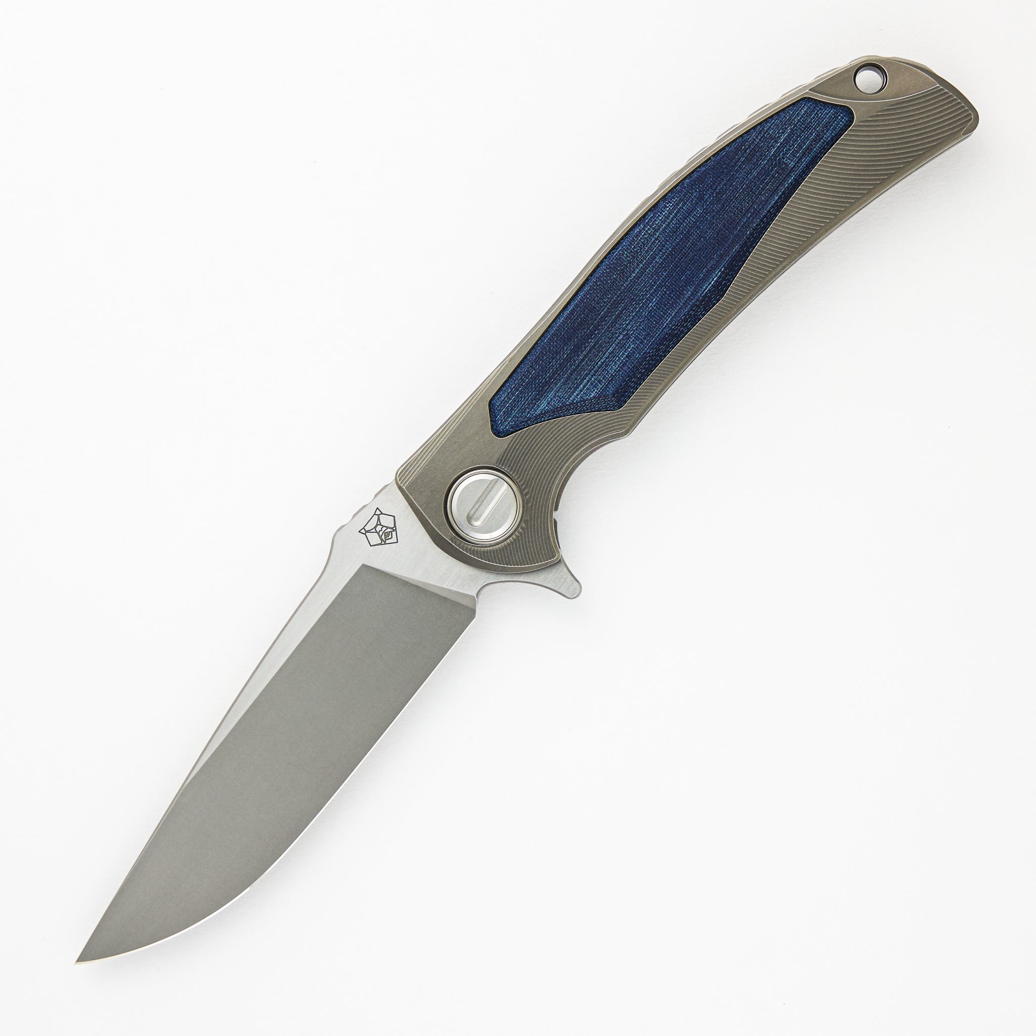 SHIROGOROV “LIMITED EDITION” RJ MARTIN DESIGN DENIM OVERKILL – S90V BLADE – TITANIUM HANDLE W/ JEANS MICARTA INLAYS – SRRBS