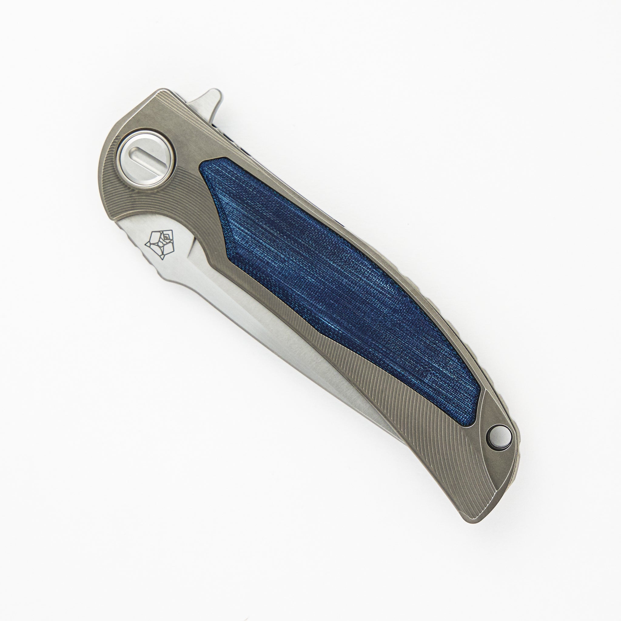 SHIROGOROV “LIMITED EDITION” RJ MARTIN DESIGN DENIM OVERKILL – S90V BLADE – TITANIUM HANDLE W/ JEANS MICARTA INLAYS – SRRBS