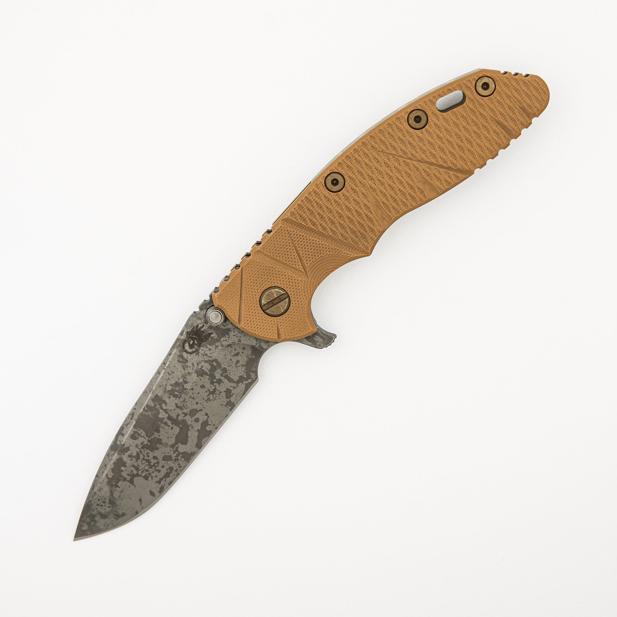 XM-18 3.5" - S45VN Spanto - Tri-Way - BFPU - Textured Lockside - Faux Bolster Coyote G10 - Ti Backspacer