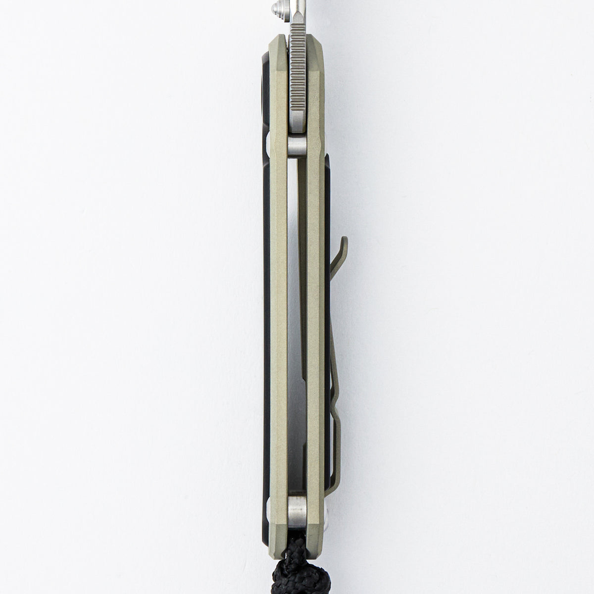 Small Sebenza 31 - Black Diamond Richlite Inlay - Champagne Cerakote - Drop Point CPM MagnaCut Blade - Silver Single Thumb Lug