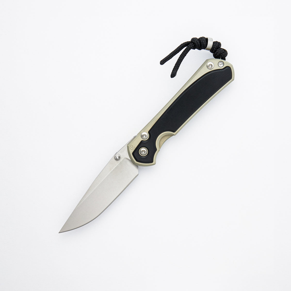 Small Sebenza 31 - Black Diamond Richlite Inlay - Champagne Cerakote - Drop Point CPM MagnaCut Blade - Silver Single Thumb Lug
