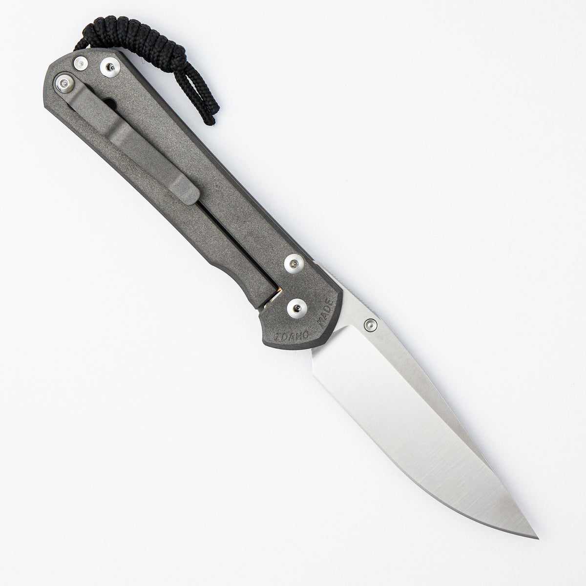 Large Sebenza 31 Unique Graphic - Polished Drop Point CPM MagnaCut Blade - Silver Single Thumb Lug