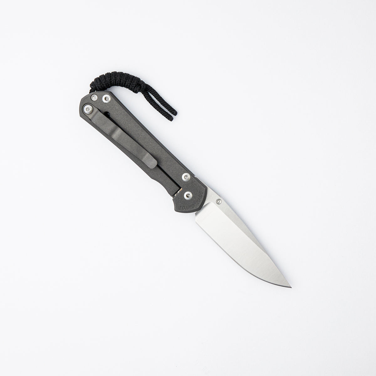Small Sebenza 31 Unique Graphic - Polished Drop Point CPM MagnaCut Blade - Onyx - Silver Single Thumb Lug