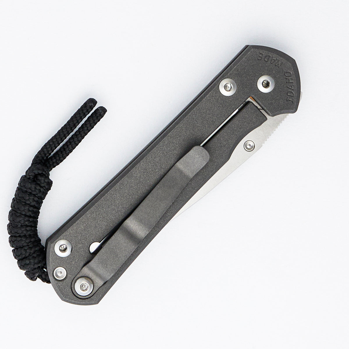 Small Sebenza 31 Unique Graphic - Polished Drop Point CPM MagnaCut Blade - Onyx - Silver Single Thumb Lug