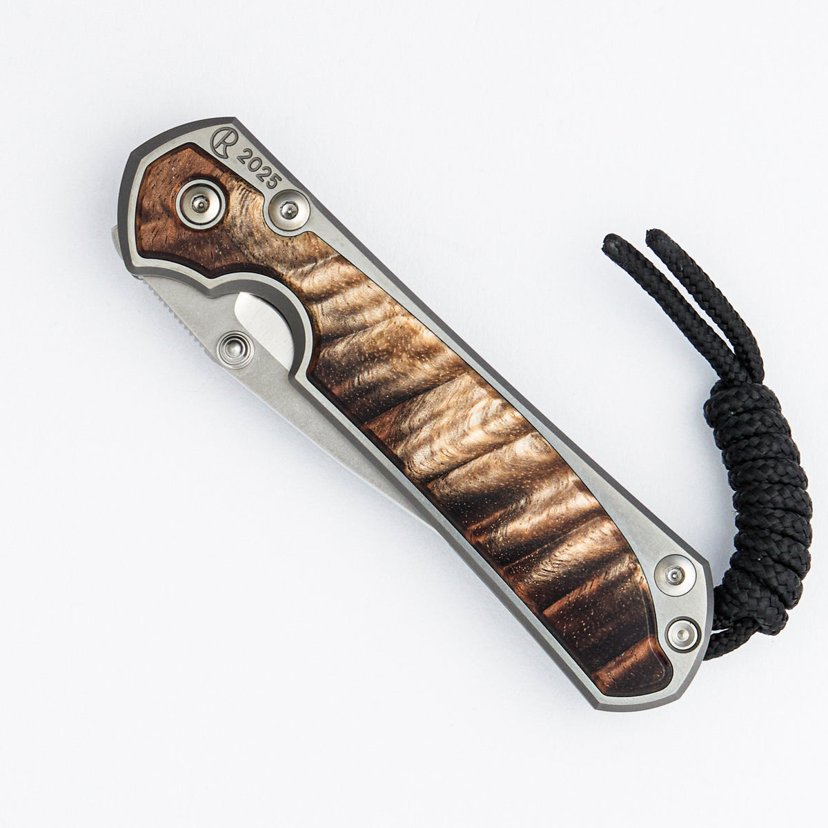 Small Sebenza 31 Annual 2025 - Koa Inlay - Drop Point CPM MagnaCut Blade - Silver Single Thumb Lug