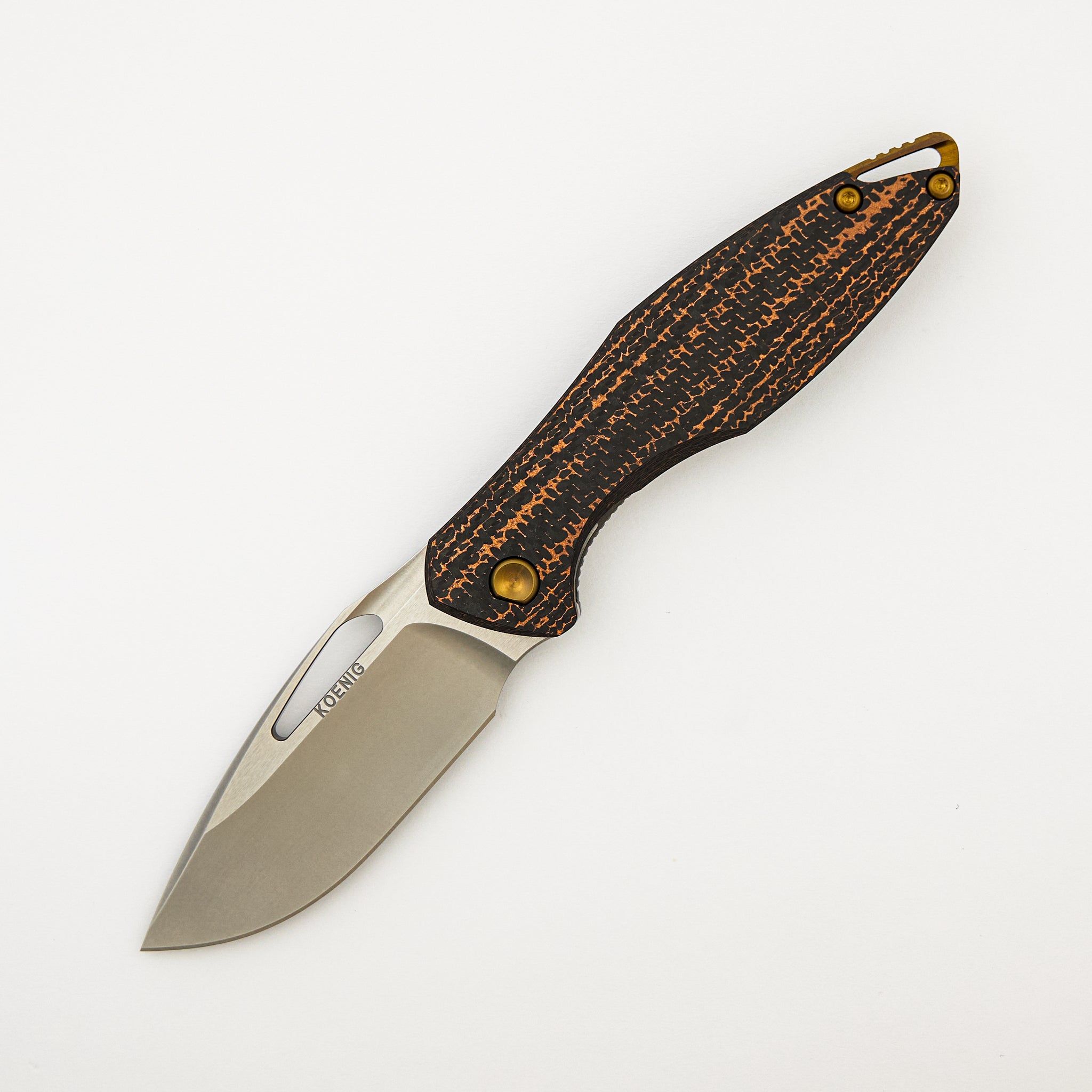 Arius - Non-Flipper - 2022 Blade Show Exclusive - Woven Copper Carbon Fiber Handle