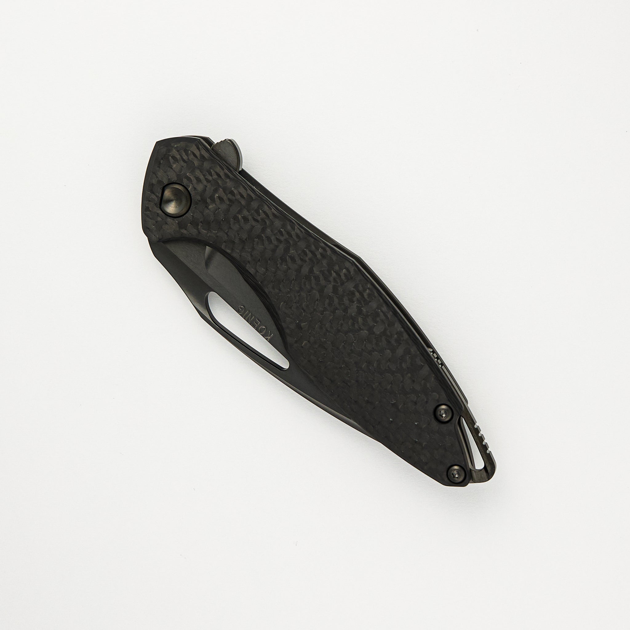 Arius - 2024 Blade Show Exclusive - Carbon Fiber/DLC Titanium Handle - DLC Brightwashed W/ Polished Flats MagnaCut Blade