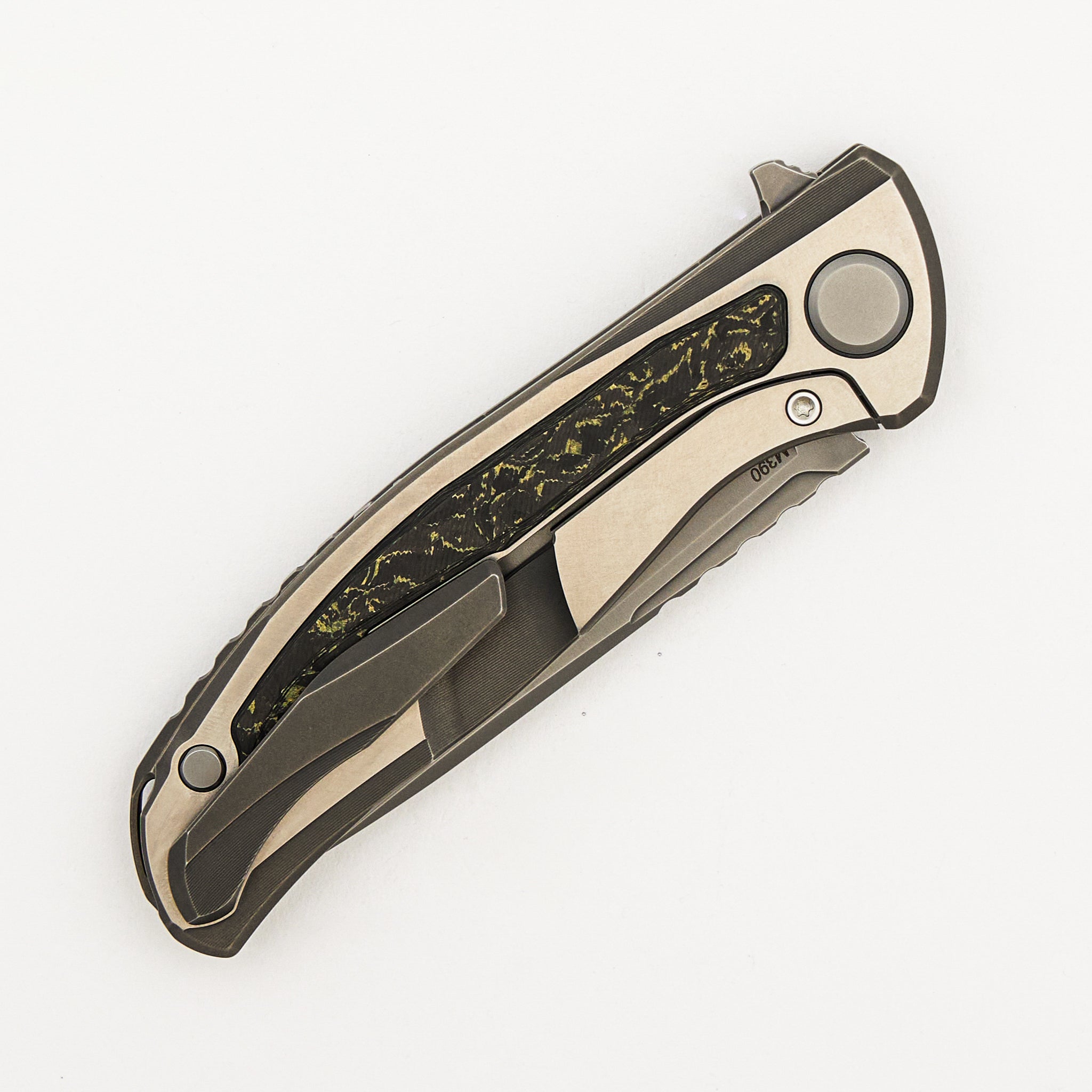 F95NL Gen. 5 - M390 Blade - Titanium Handle - Olive TechnoCarbo Inlays - MRBS