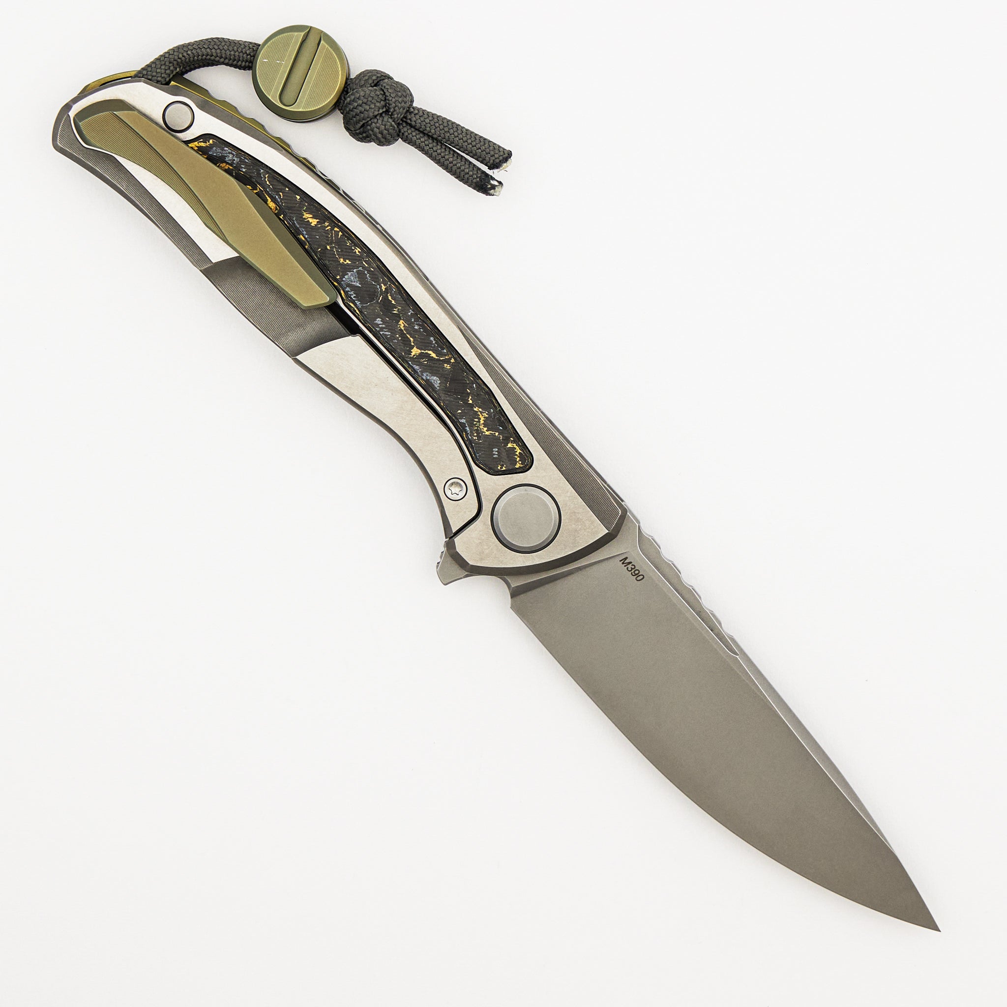 F95NL Gen. 5 - Blade Show Exclusive 2024 - M390 Blade - Titanium Handle - Golden Spark TechnoCarbo Inlays - MRBS
