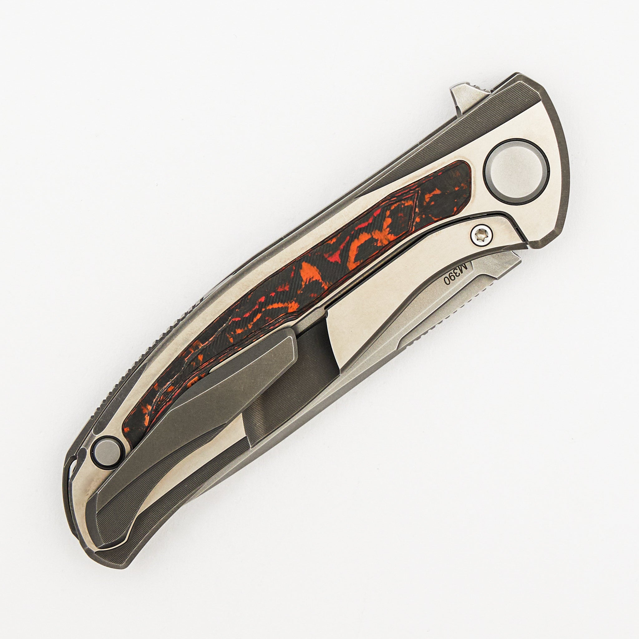 F95R NL - M390 Blade - Titanium Handle - Mars Valley Carbon Fiber Inlays - MRBS