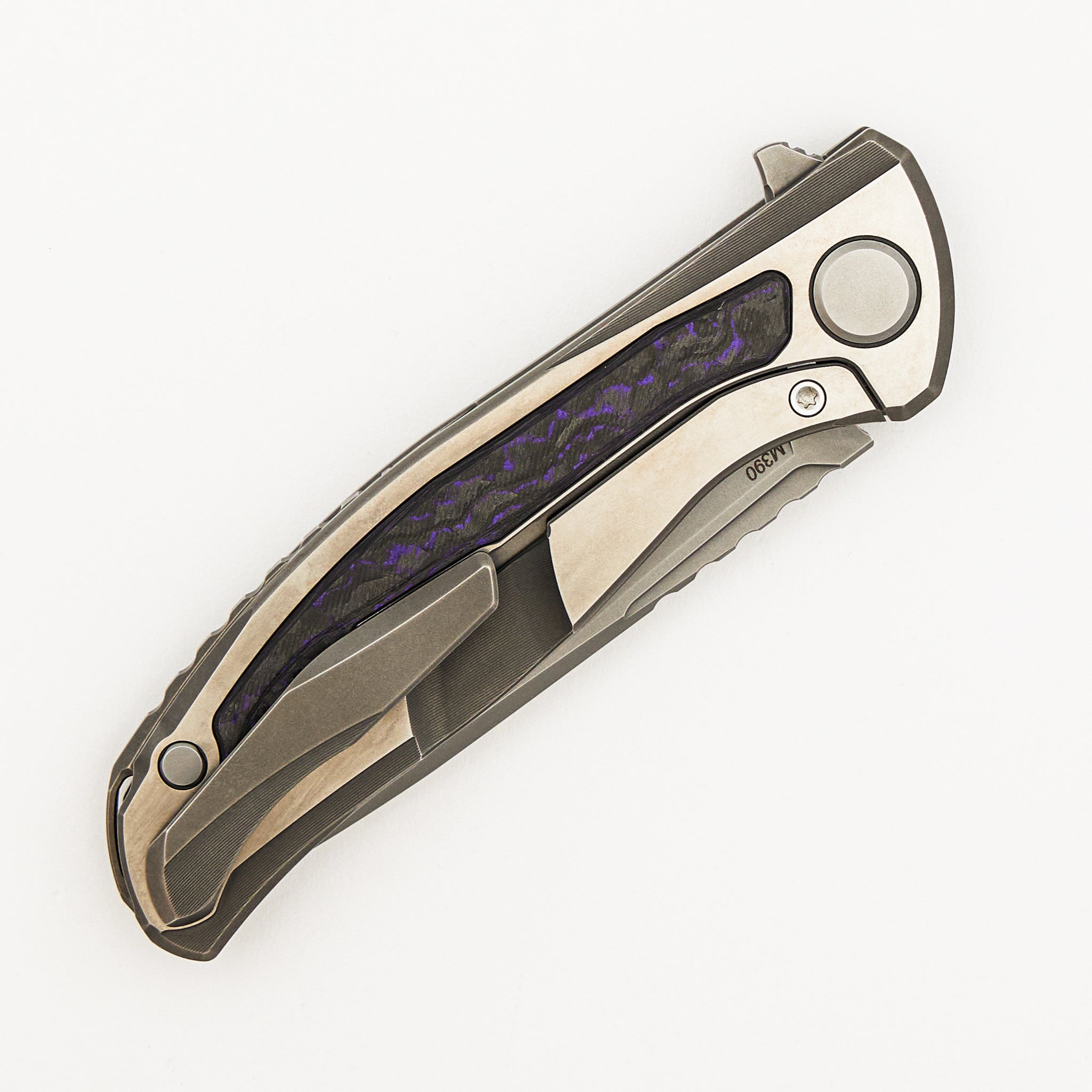 F95NL Gen. 5 - M390 Blade - Titanium Handle - Purple TechnoCarbo Inlays - MRBS
