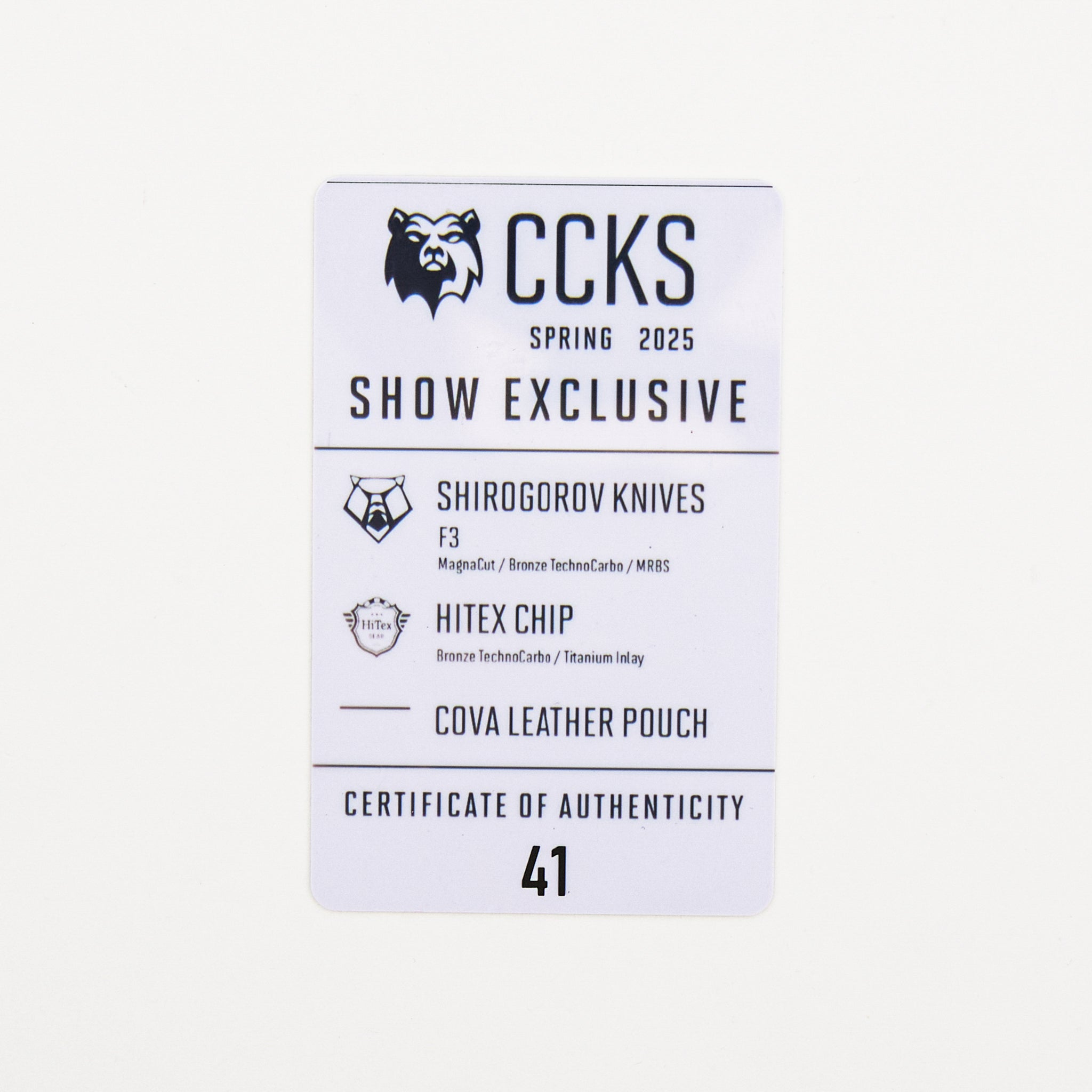 F3 - CCKS Spring 2025 Show Exclusive Set - HiTex Gear Poker Chip - Cova Leather Pouch