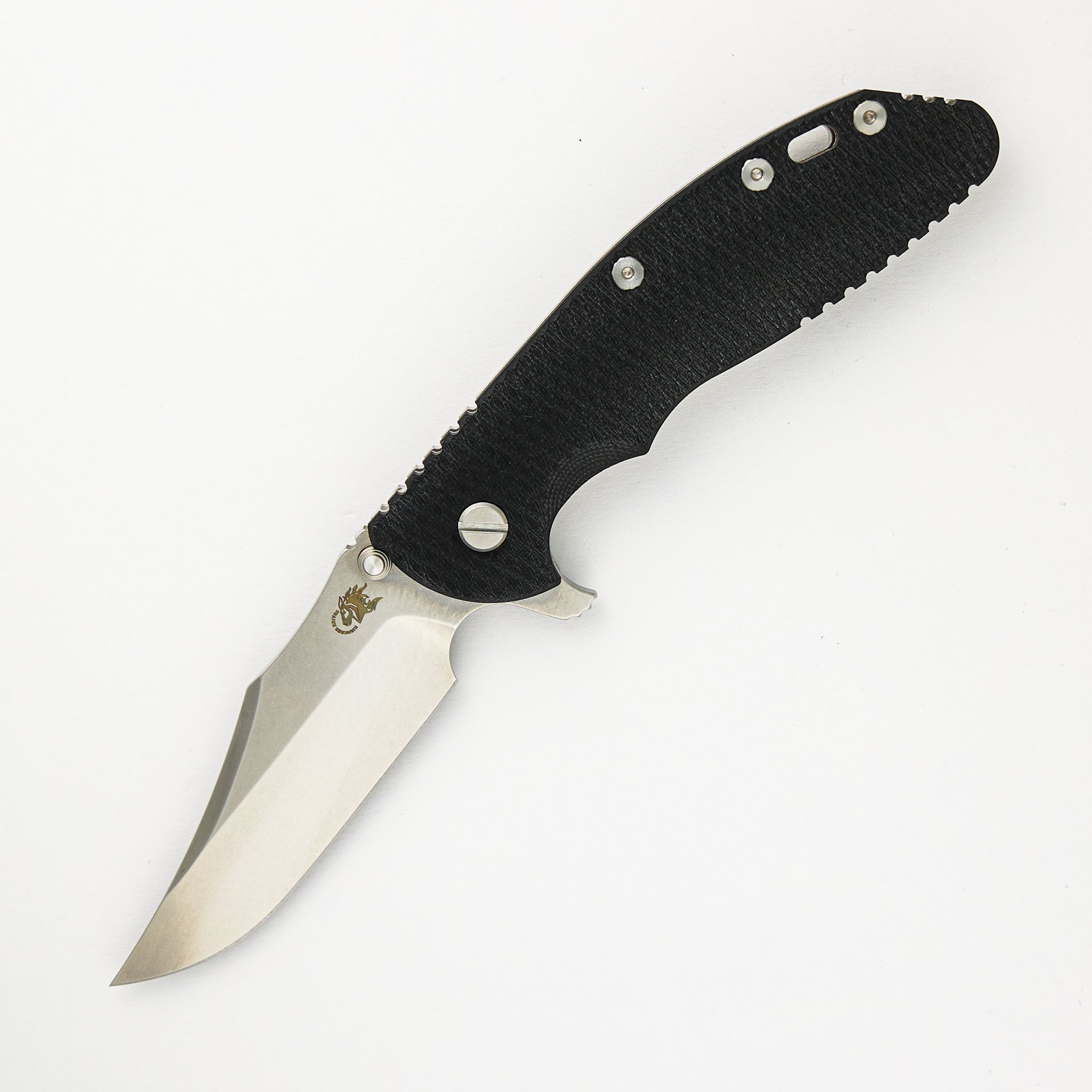 Hinderer Knives XM-24 4.0″ – Bowie CPM 20CV Blade – Tri-Way – Stonewash – Black G10