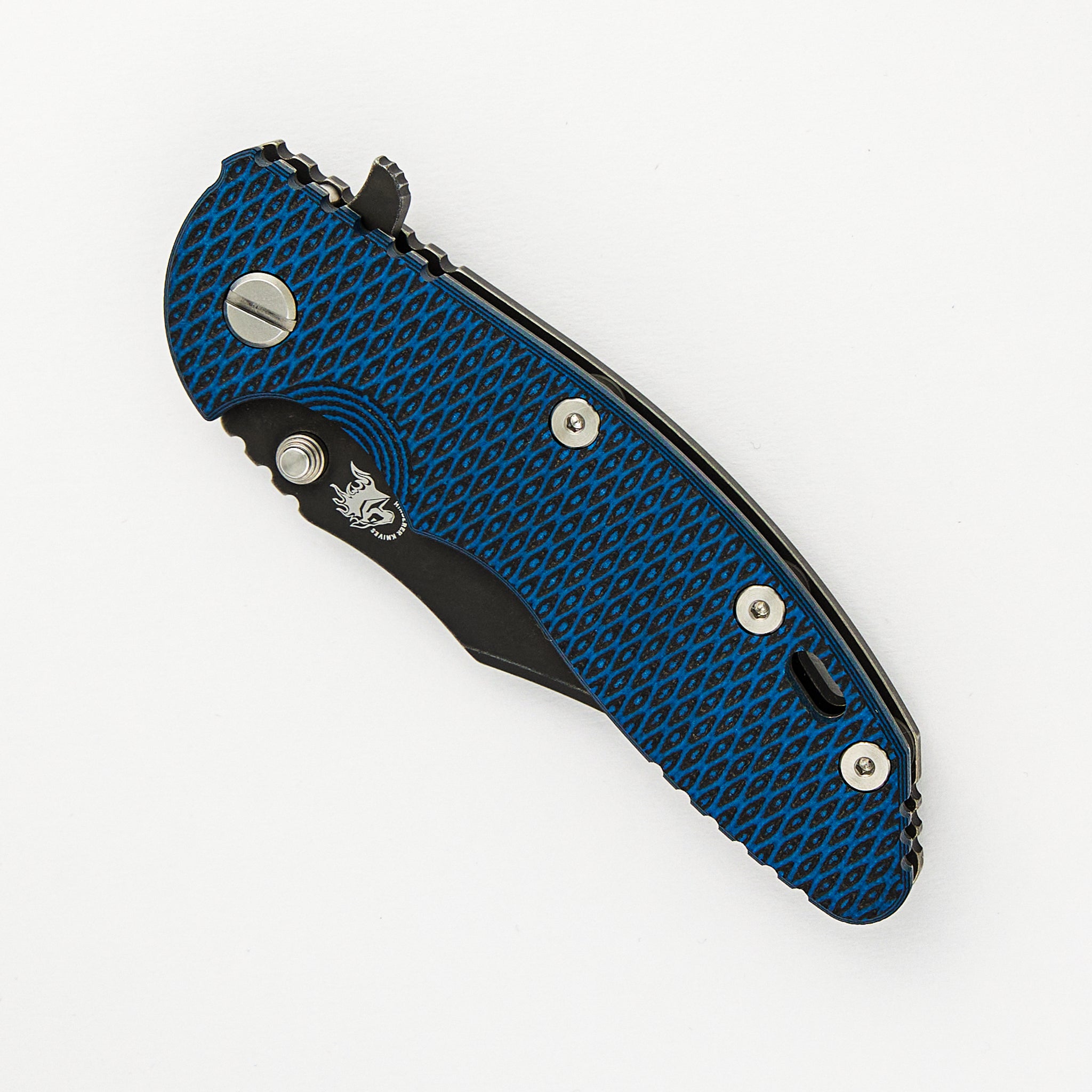 XM-18 3.5" Bowie CPM 20CV Blade - Tri-Way - Battle Black - Blue/Black G10