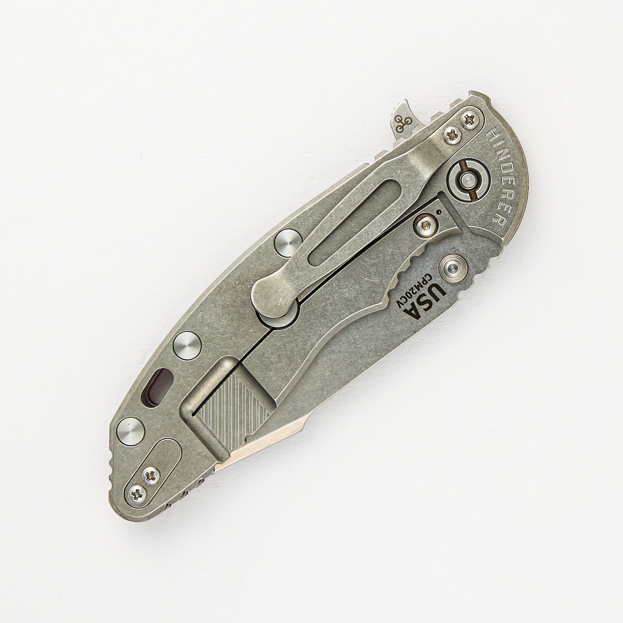 XM-18 3.5" - Skinny Harpoon Spanto - Tri-Way - Stonewash - Red G10