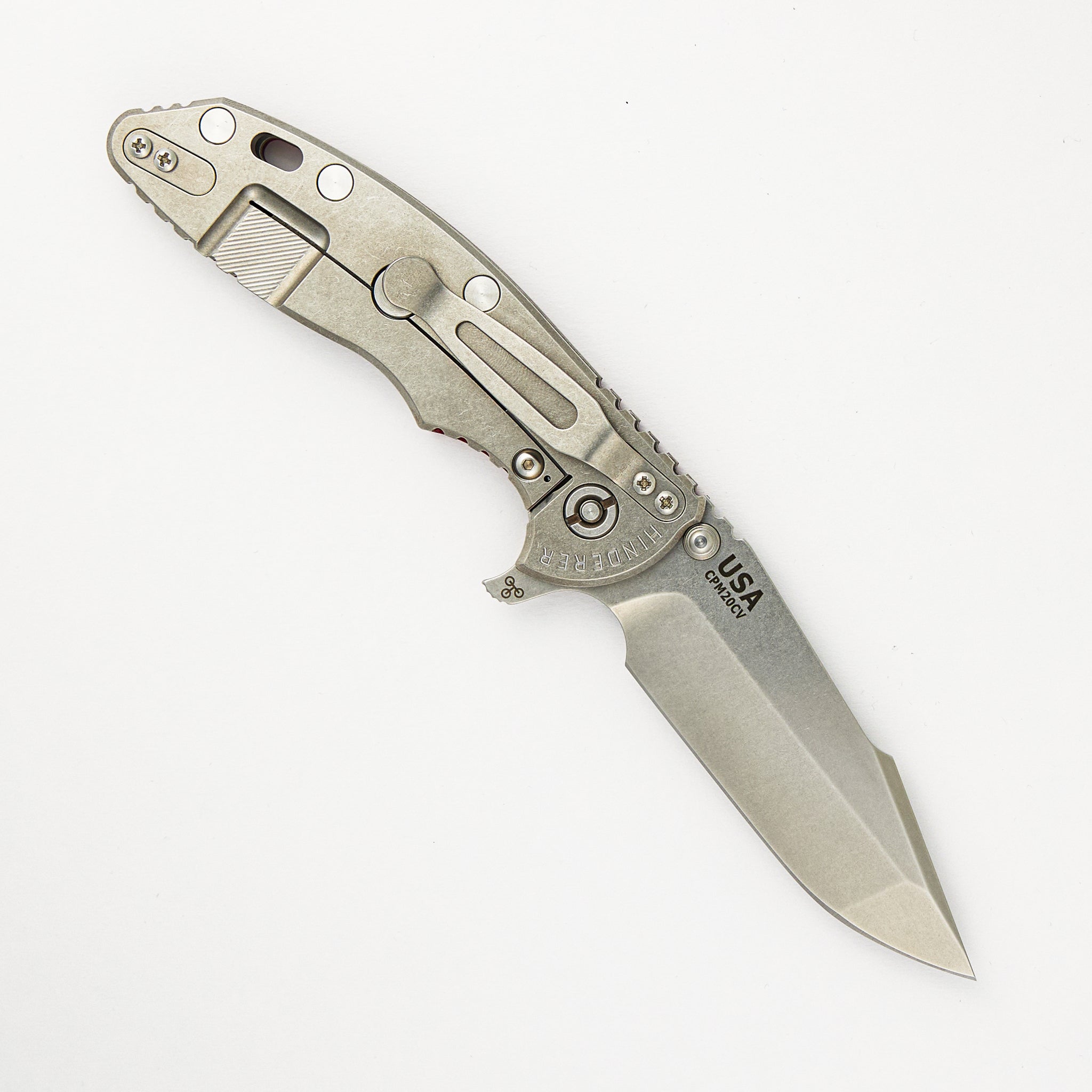 XM-18 3.5" - Skinny Harpoon Spanto - Tri-Way - Stonewash - Red G10