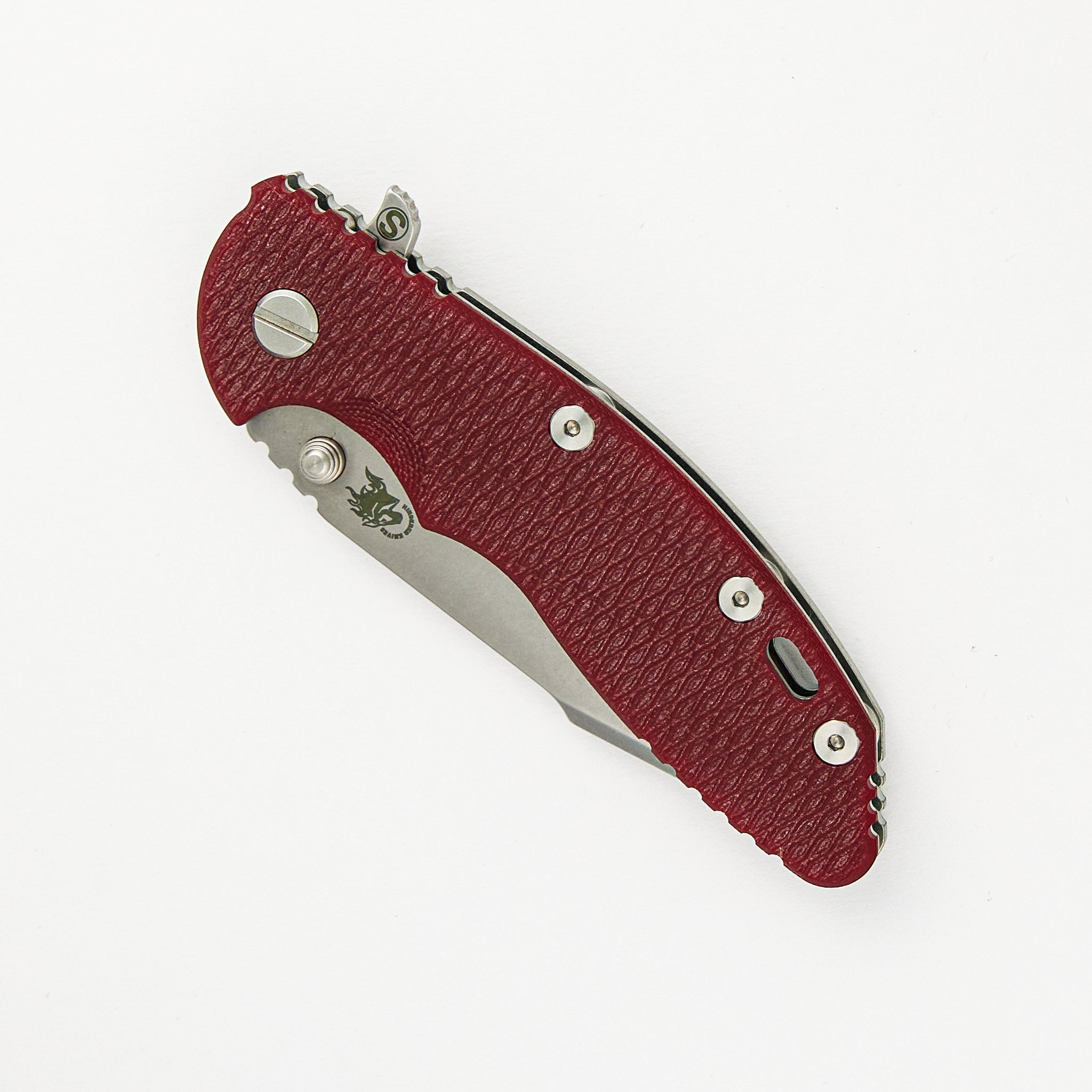 XM-18 3.5" - Skinny Harpoon Spanto - Tri-Way - Stonewash - Red G10