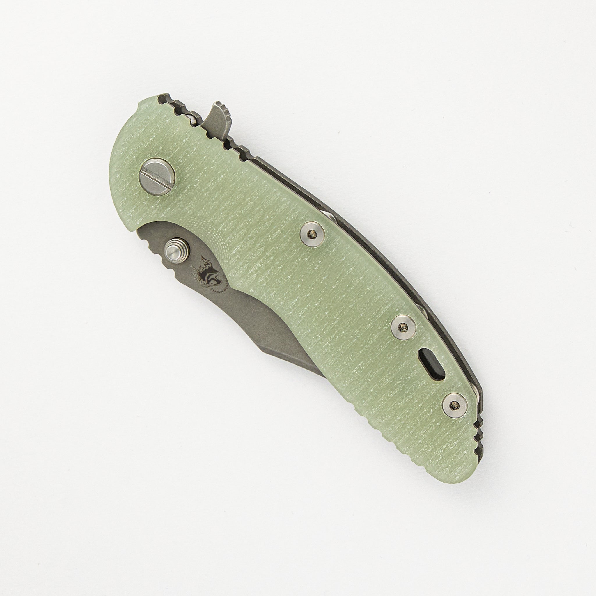 XM-18 3.5" Bowie CPM 20CV Blade - Tri-Way - Working Finish - Translucent Green G10