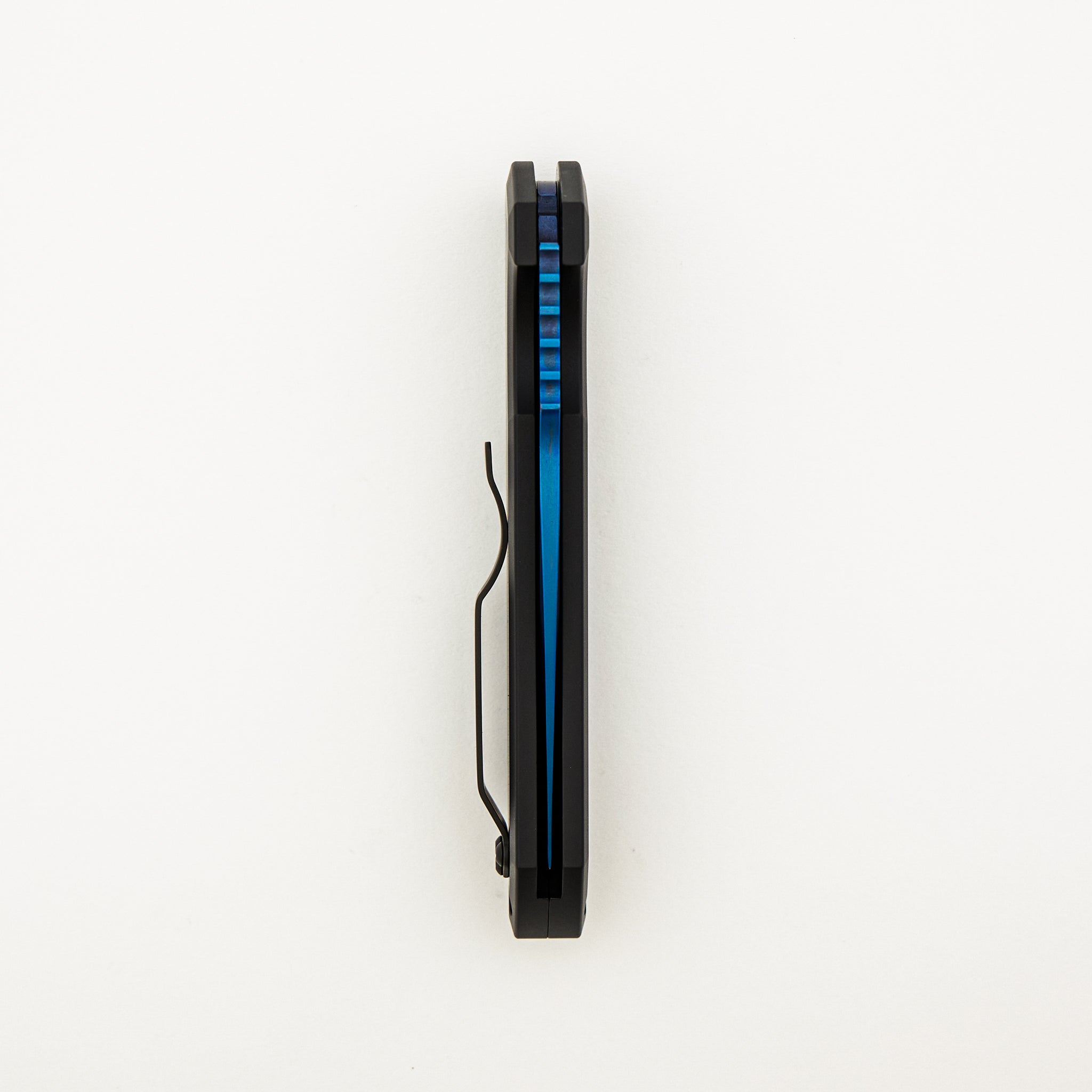 Rockeye Auto - LG307-SB - Textured Black Aluminum Handle - Sapphire Blue S35VN Blade (Les George Design)