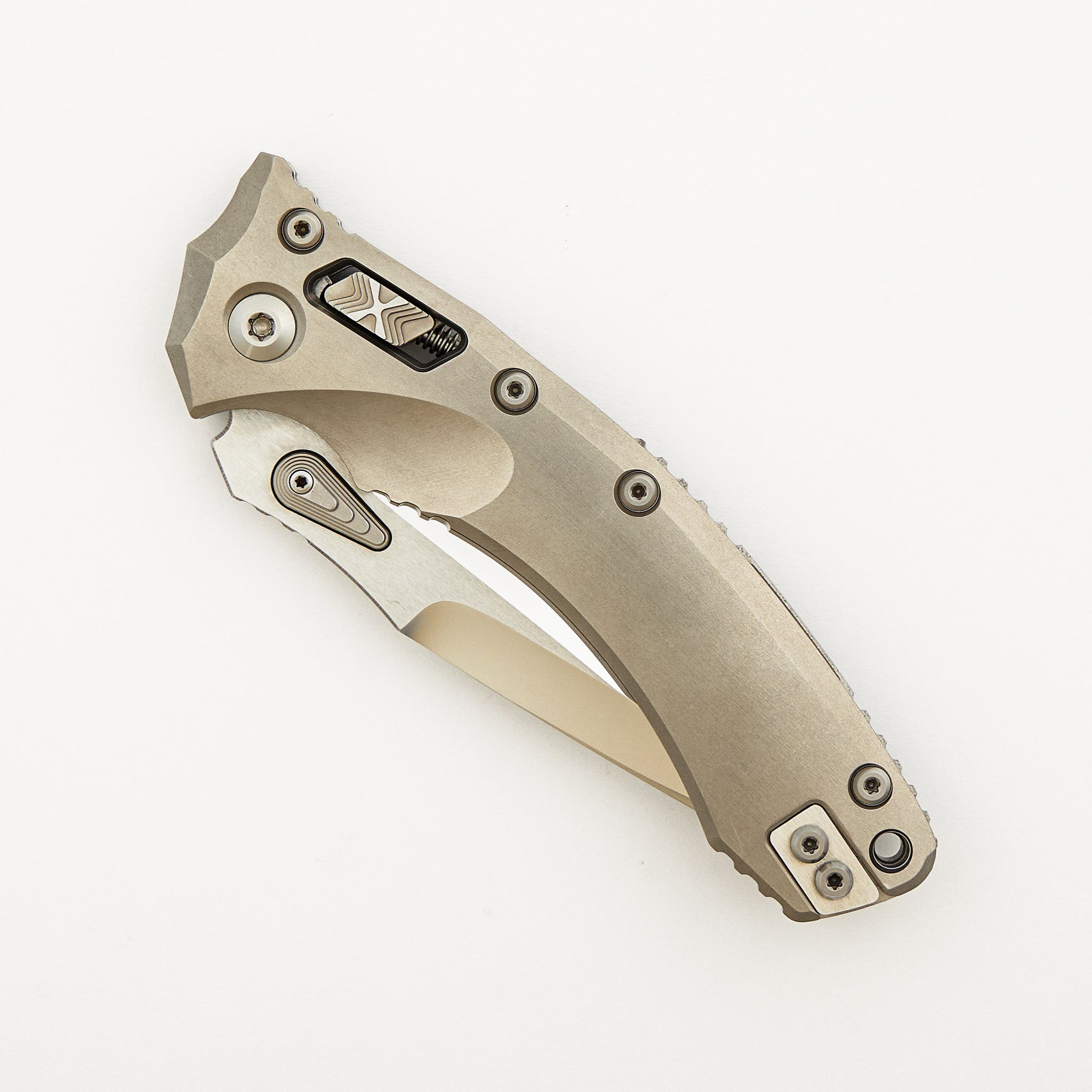 Marfione Custom Knives Amphibian - Mirror Polish - Double Vapor Blast Titanium