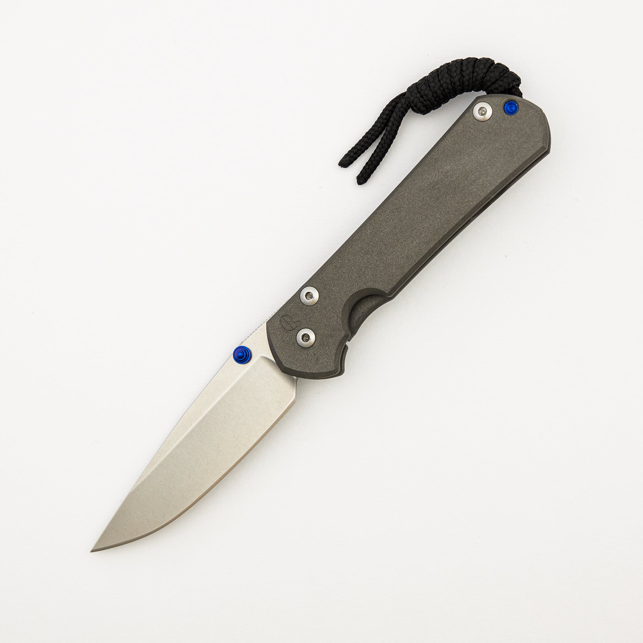 Small Sebenza 31 - Drop Point CPM S45VN Blade - Titanium Handle - Blue Double Thumb Lugs