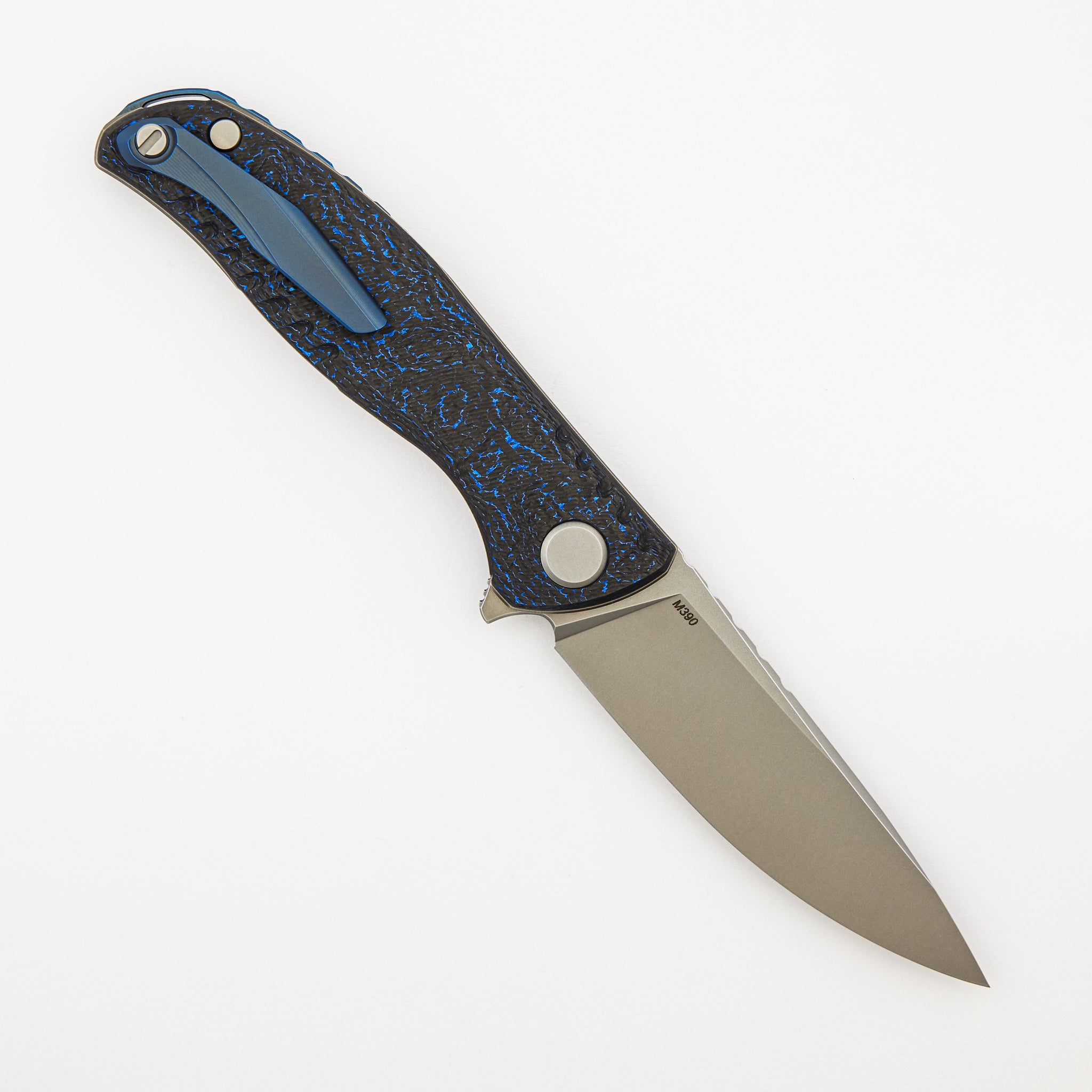F3 NS - M390 Blade - Blue Carbon Fiber Handle - MRBS