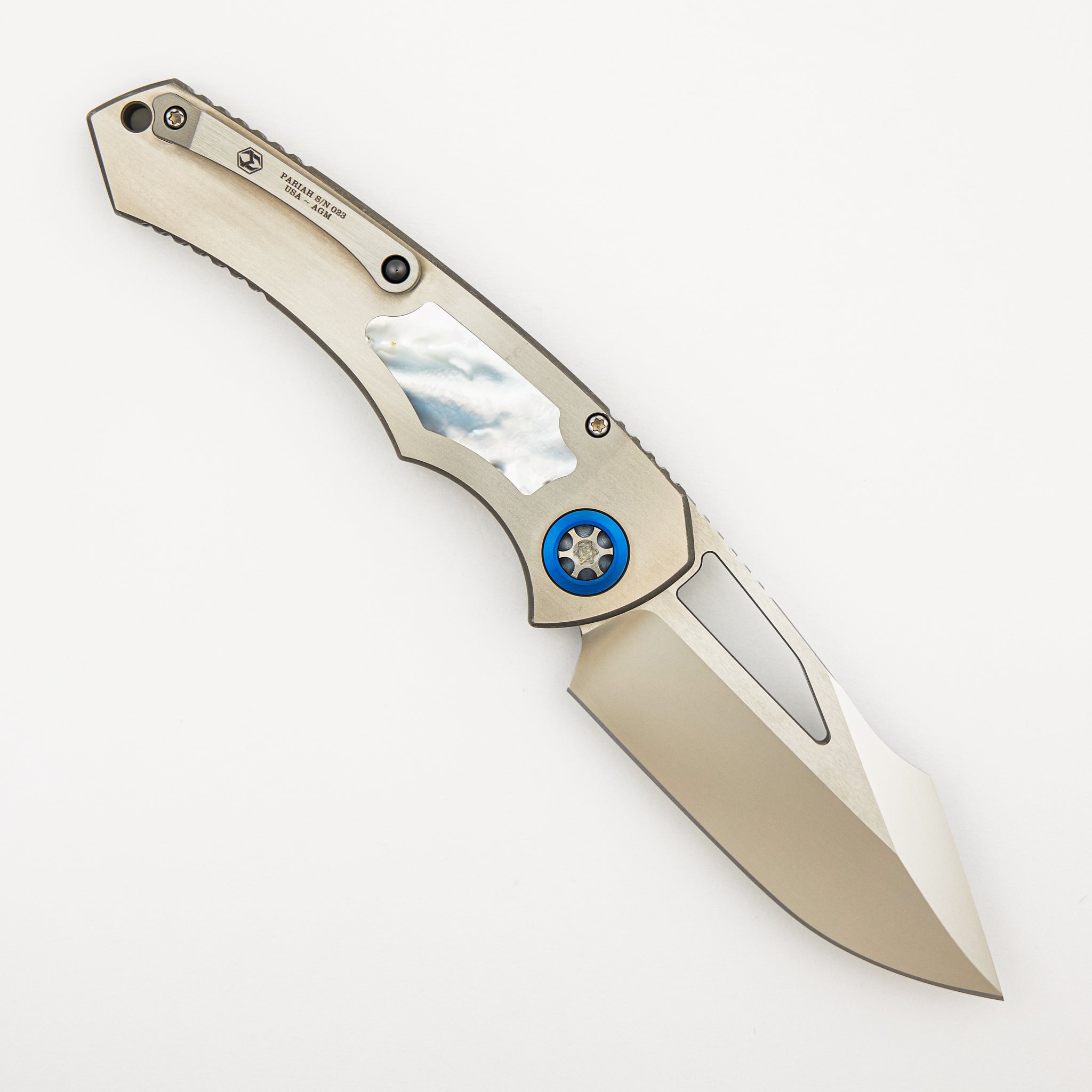 Pariah Manual - S/E Mirror Polish Hefted Titanium Chassis W/ MOP Inlays S/N 0023