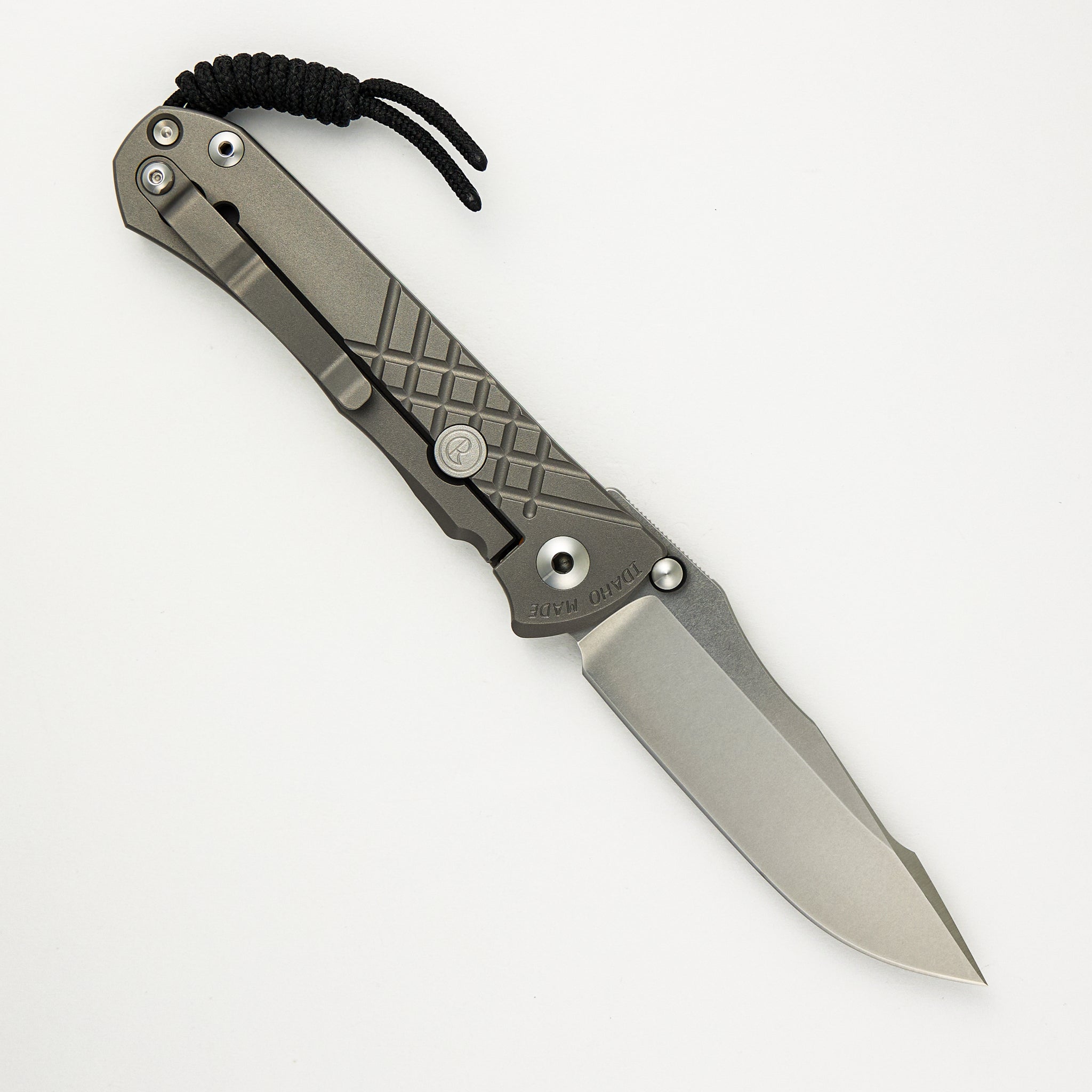 Umnumzaan - Drop Point S35VN Blade - Glass Blasted Titanium Handle