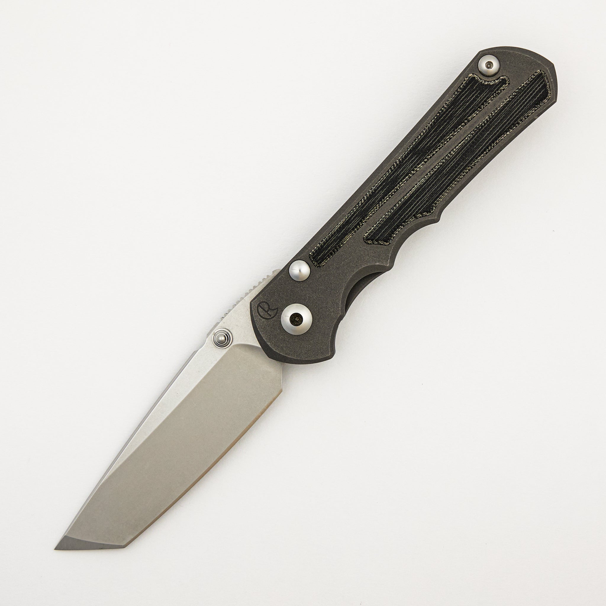 Large Inkosi - Tanto MagnaCut Blade - Black Canvas Micarta Inlays