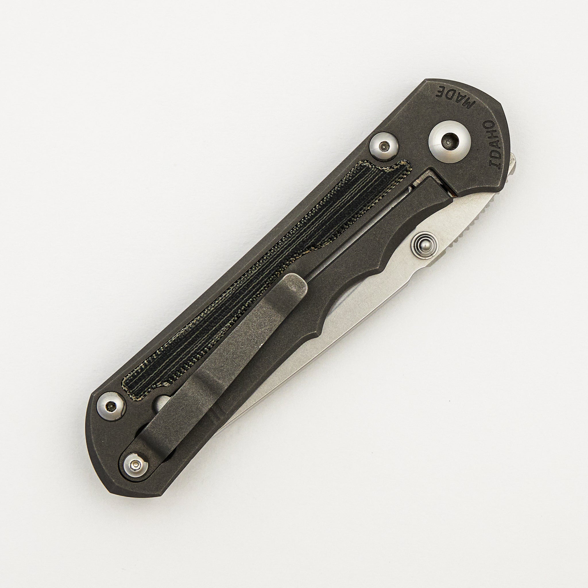 Large Inkosi - Tanto MagnaCut Blade - Black Canvas Micarta Inlays