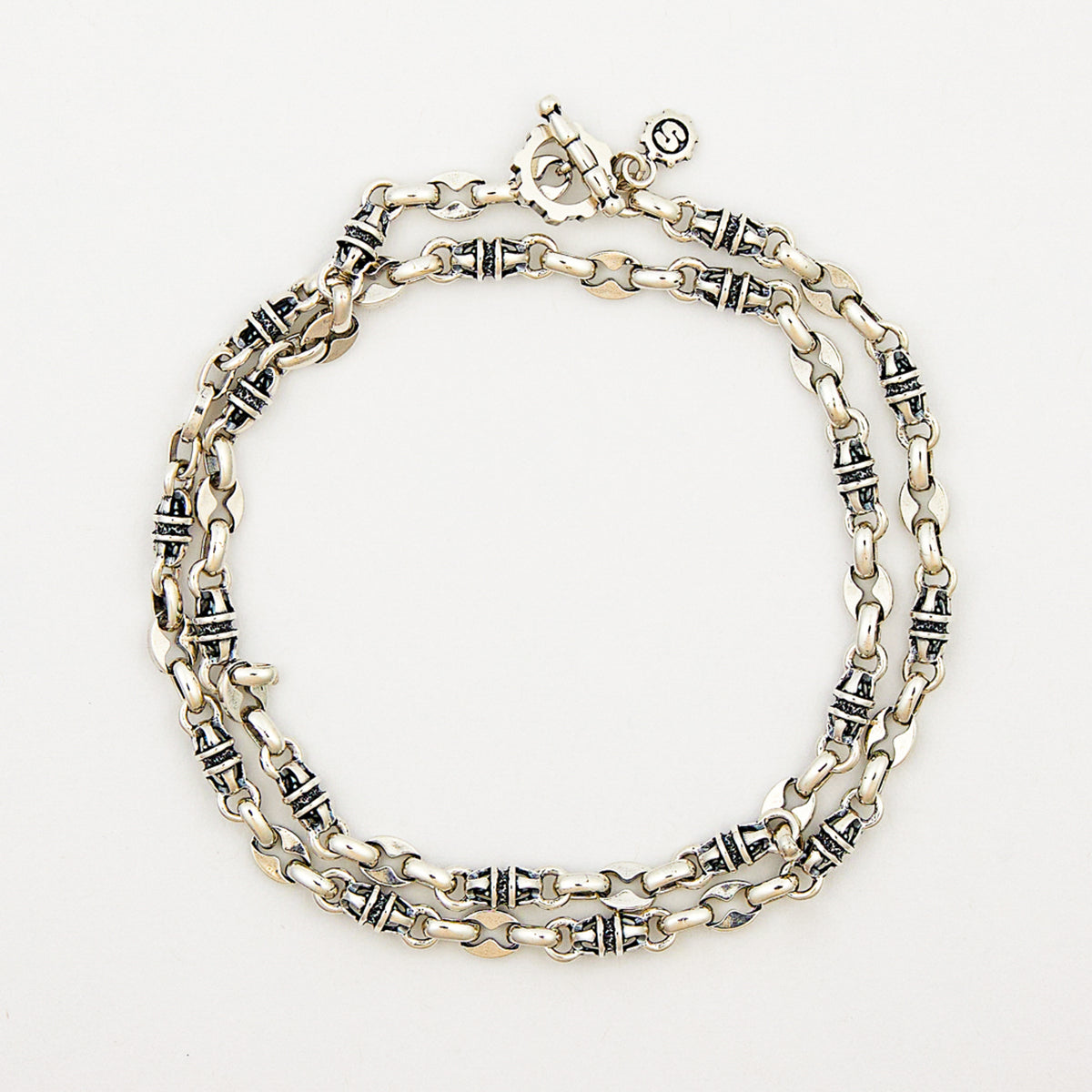 24" Sterling Silver Bullet/Anchor Link Chain