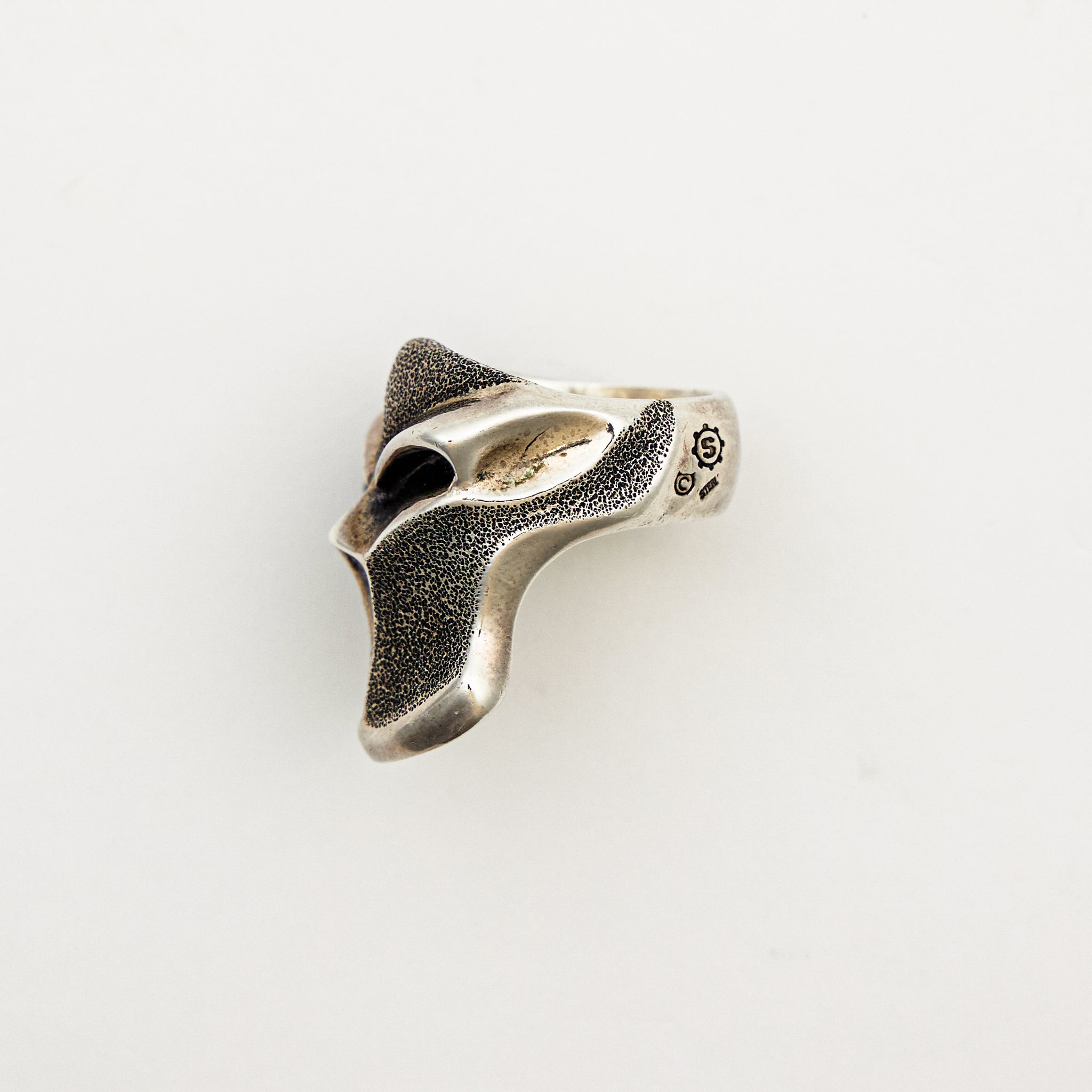 .925 Textured Stealth Blade Puncher Ring - Size 12.5