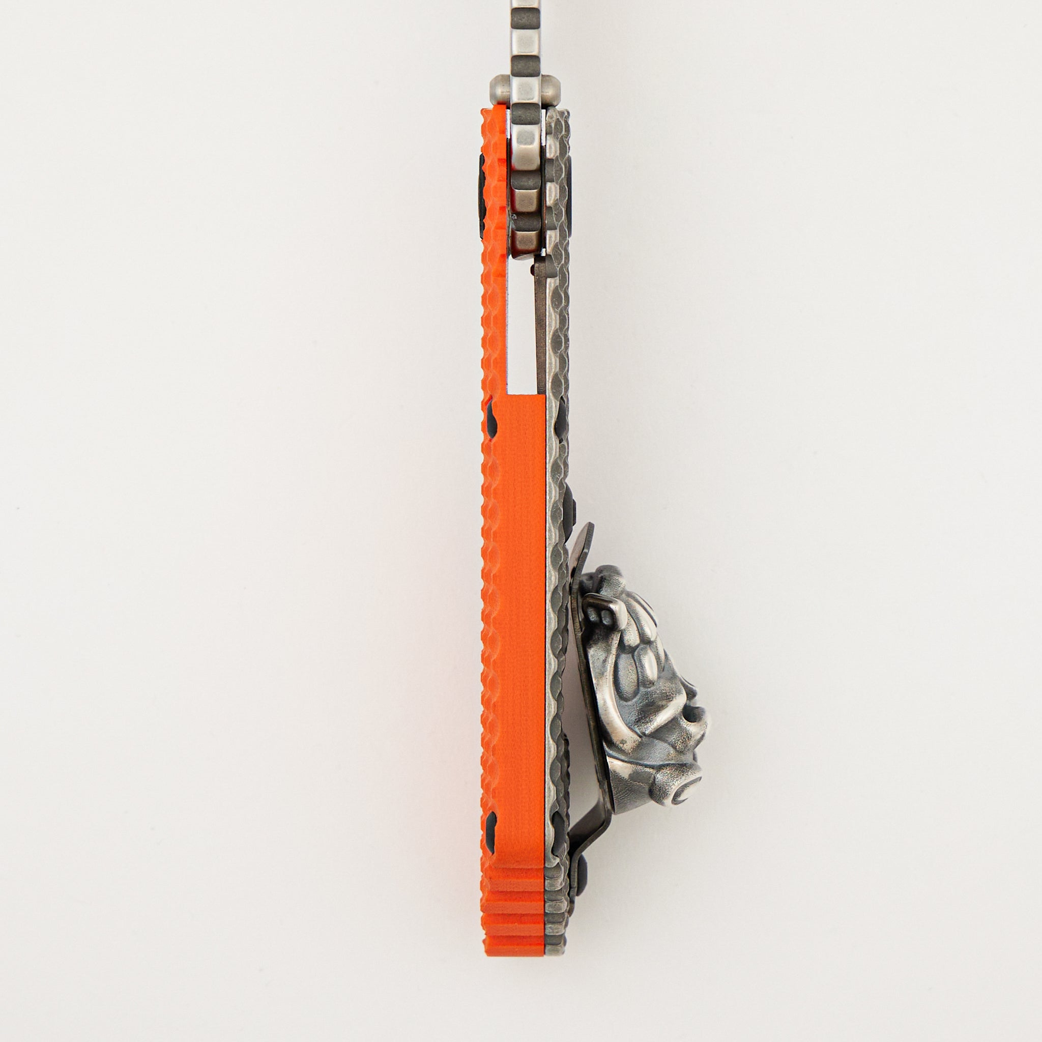 SNG DGG - Drop Point MagnaCut Blade - Titanium/Orange G10 Handle - Starlingear/Steel Flame Collaboration Gooner Clip